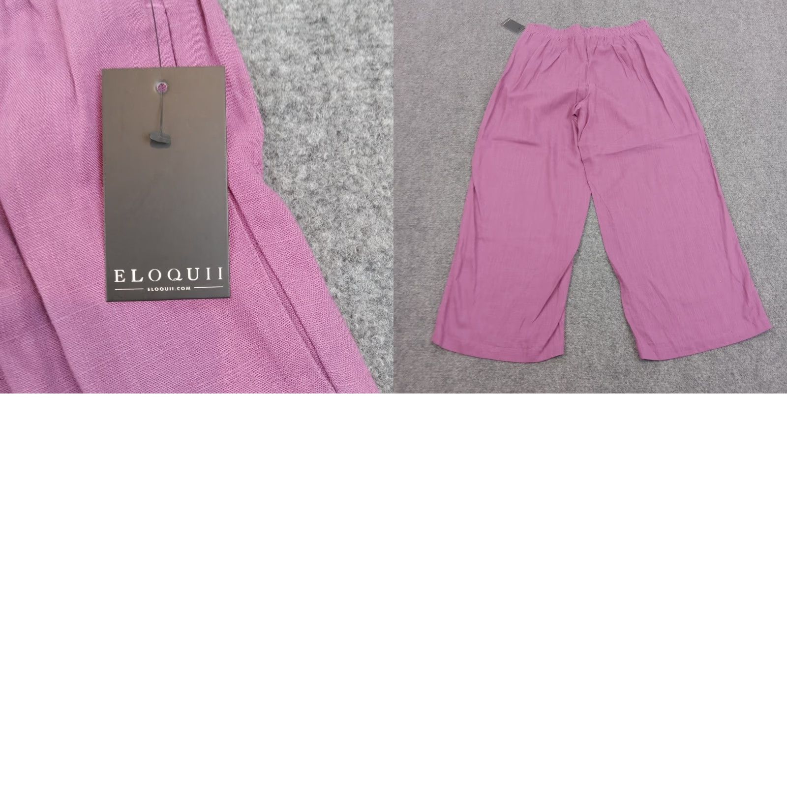 Vintage Eloquii Womens Pants Purple Linen Pull On Elastic Waist Straight Wide Leg Size 18 Size 36" / US 14 / IT 50 - 8 Thumbnail
