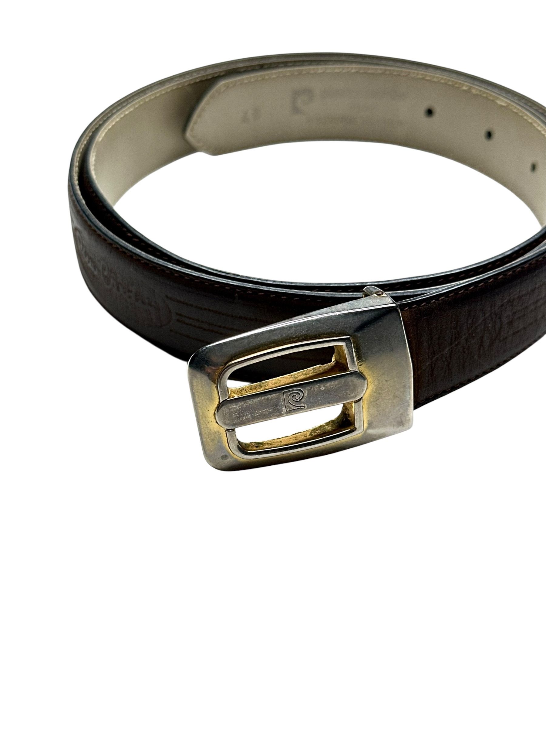 Pierre Cardin Pierre Cardin Leather Gold Buckle Belt Size ONE SIZE - 2 Thumbnail