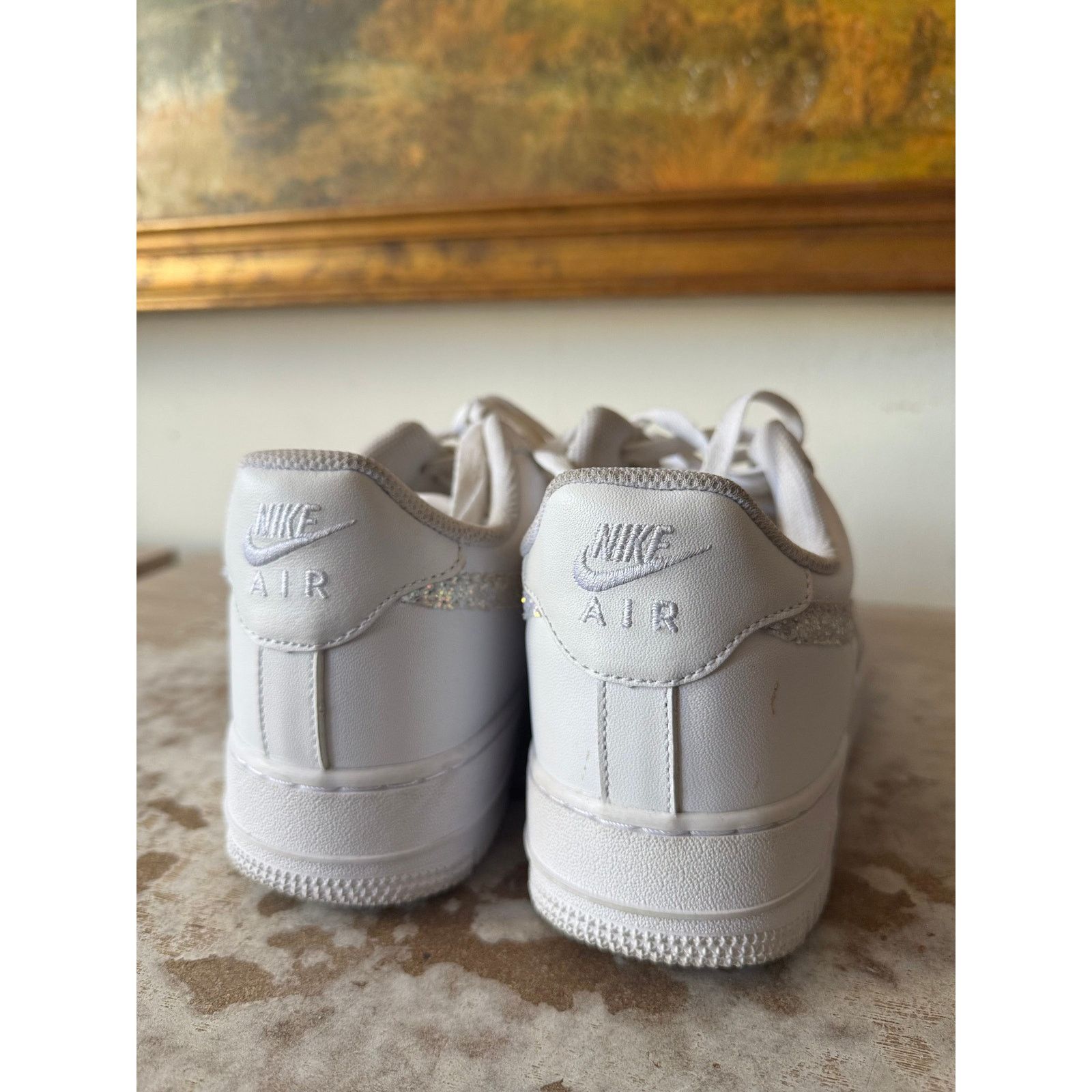Nike Nike Air Force 1 Glitter Swoosh and Accents Ladies Size 8.5 Size US 8.5 / IT 38.5 - 3 Thumbnail