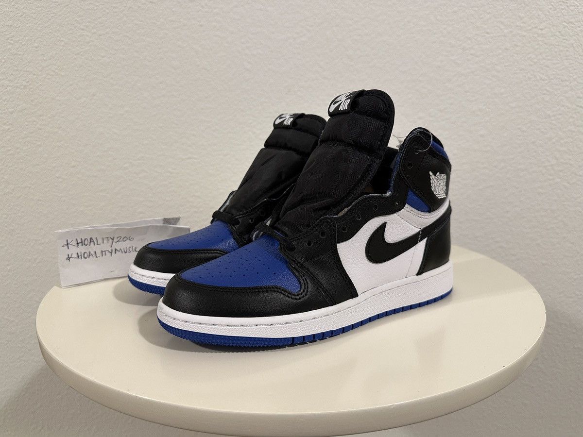 image of Air Jordan 1 Retro High OG Gs Royal Toe 575441 041 Shoes in Blue, Men's