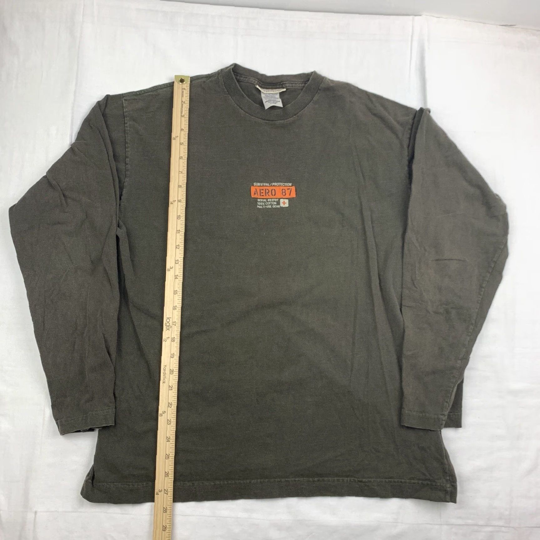 Vintage VINTAGE Aeropostale Survival Protection Shirt Adult Large Brown Y2K Grunge Skate Mens Size US L / EU 52-54 / 3 - 5 Thumbnail