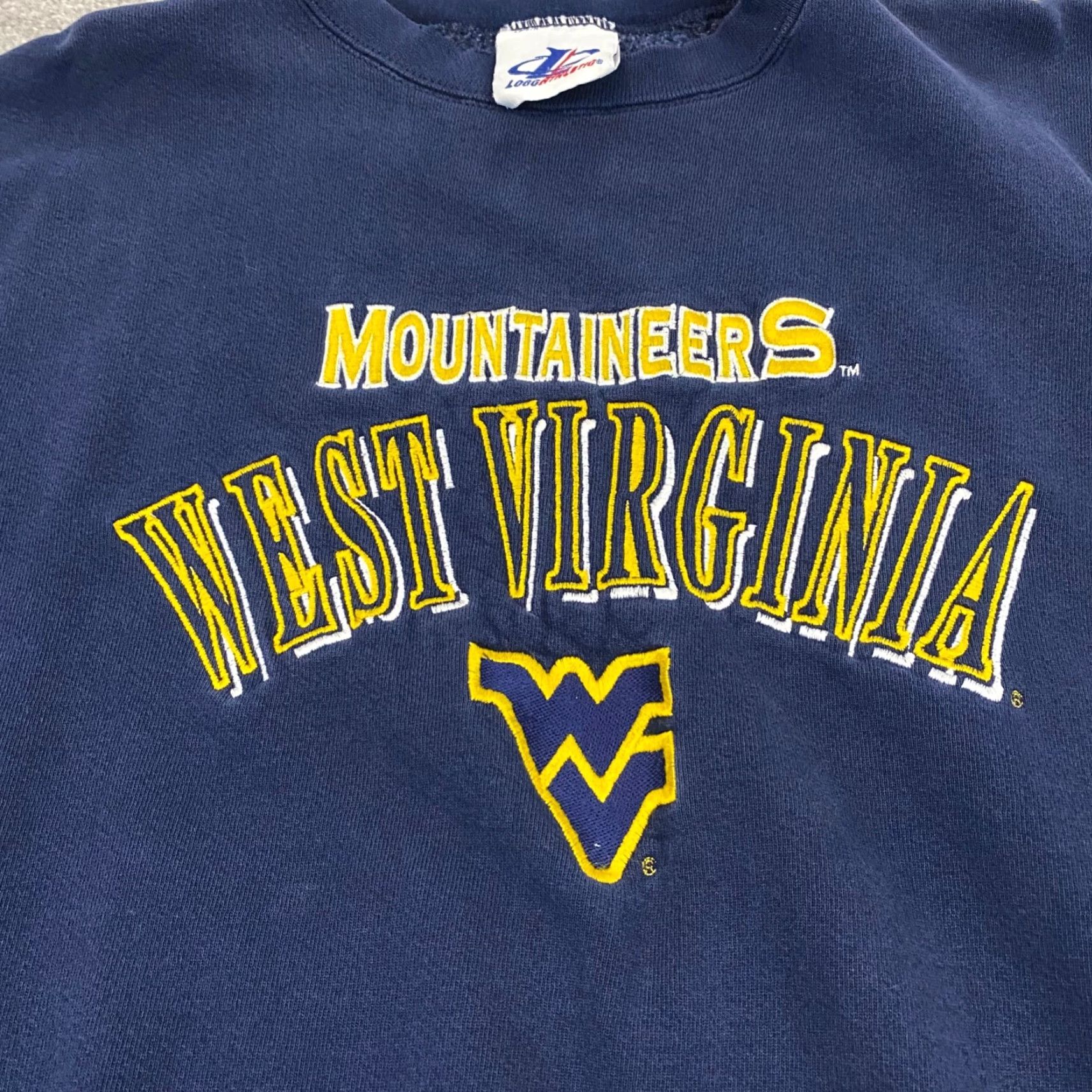 Logo Athletic VINTAGE West Virginia Mountaineers Sweatshirt Men XL Blue Logo Athletic Crewneck 90s Size US XL / EU 56 / 4 - 2 Thumbnail