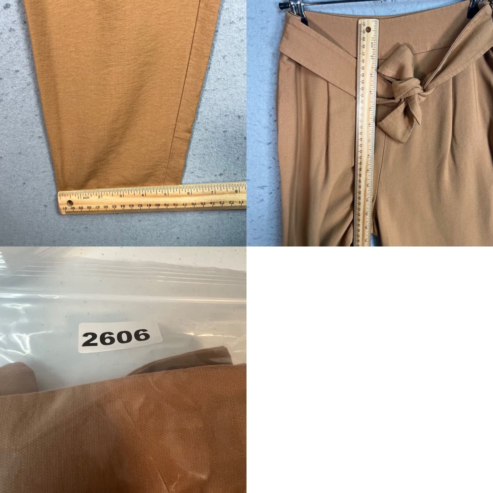 Vintage Leith Womens Pants Size XXS Tan High-Waist Tie Front Size 24" / US 00 / IT 34 - 8 Thumbnail