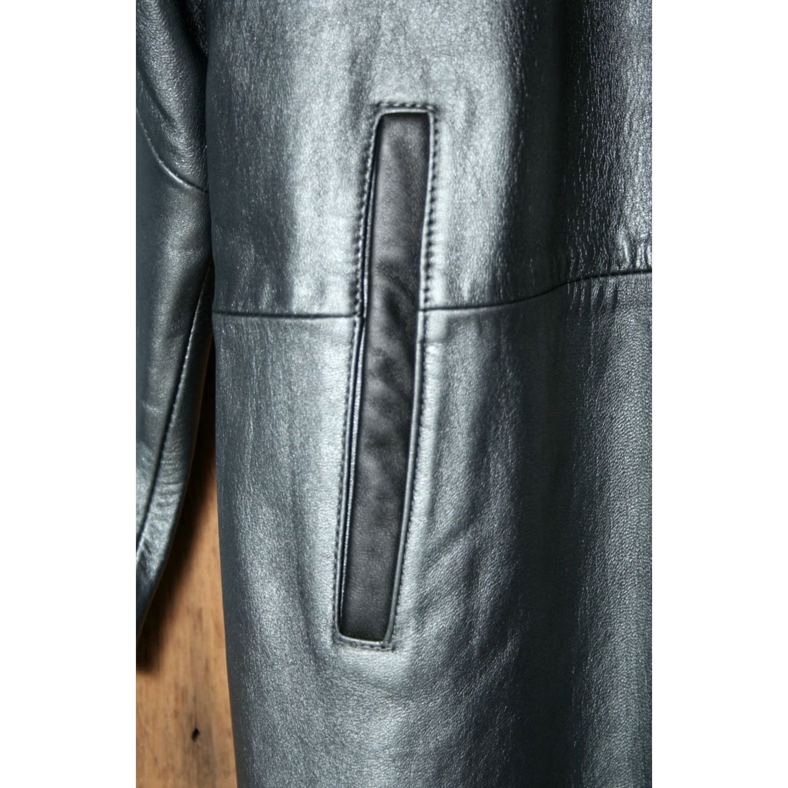 Vintage VINTAGE Tibor Leathers Leather Jacket Womens Sz. L Pewter Black Leather Jacket (Basic) Womens L Polo? Size L / US 10 / IT 46 - 4 Thumbnail