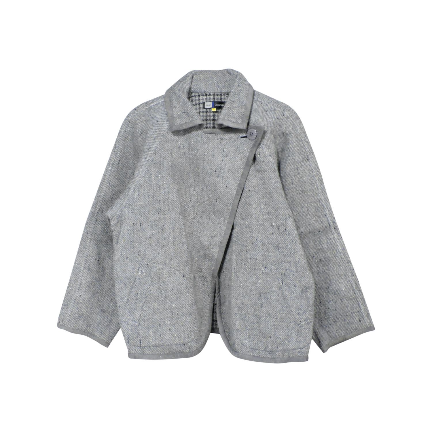 Karl Lagerfeld KARL LAGERFELD GRAY HAIR ALPACA BLEND MOCK NECK JACKET Size M / US 6-8 / IT 42-44 - 1 Thumbnail