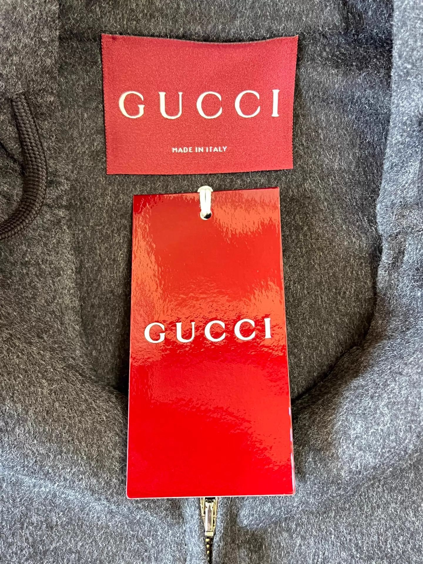 Gucci Gucci Men's Wool Zip Hoodie Back Big Logo Size 52 Size US L / EU 52-54 / 3 - 6 Thumbnail