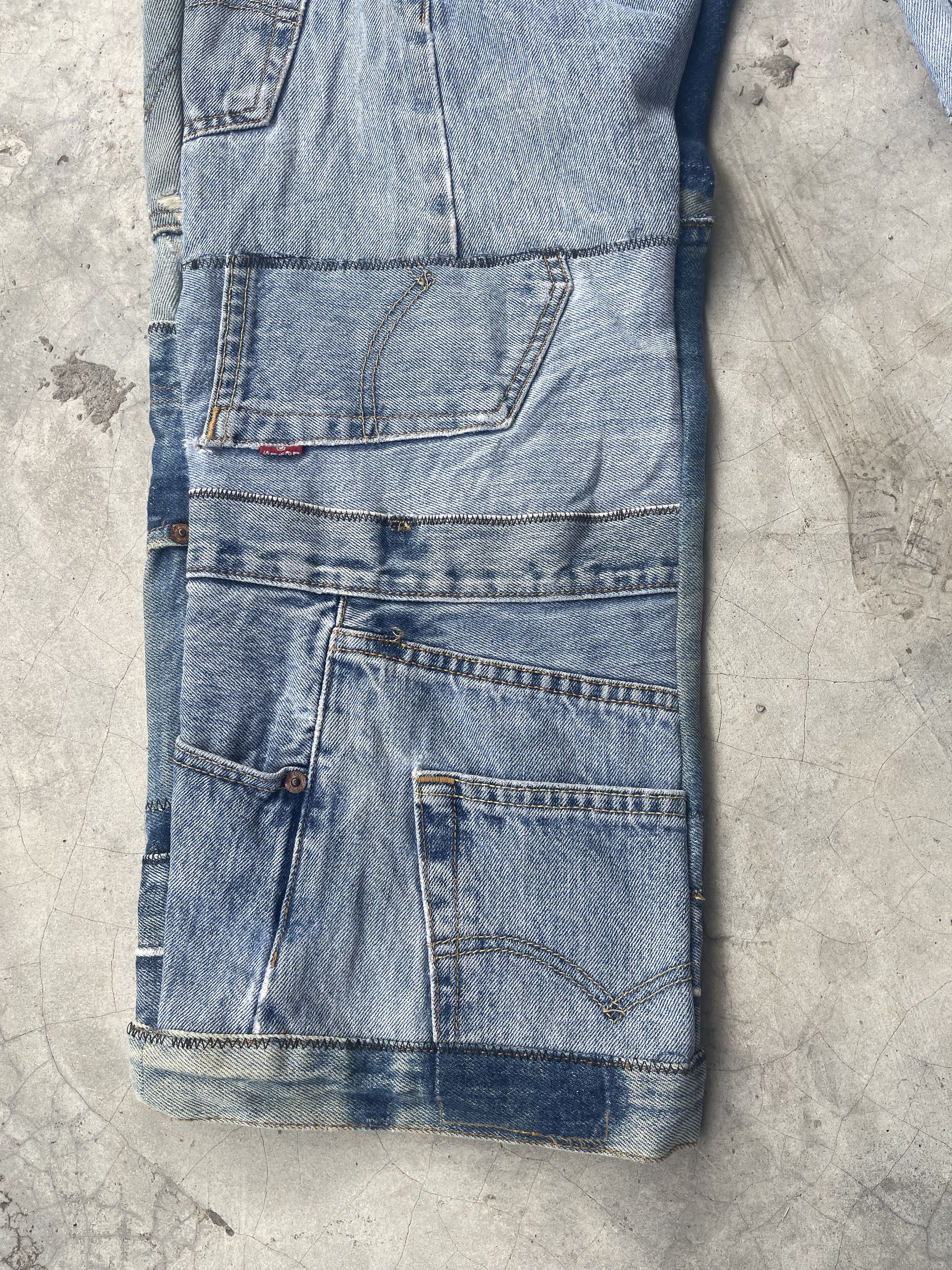 Levi's Vintage Clothing Vintage Levis 501 Reconstruct Patchwork Distressed Sz 42 Size US 42 / EU 58 - 5 Thumbnail