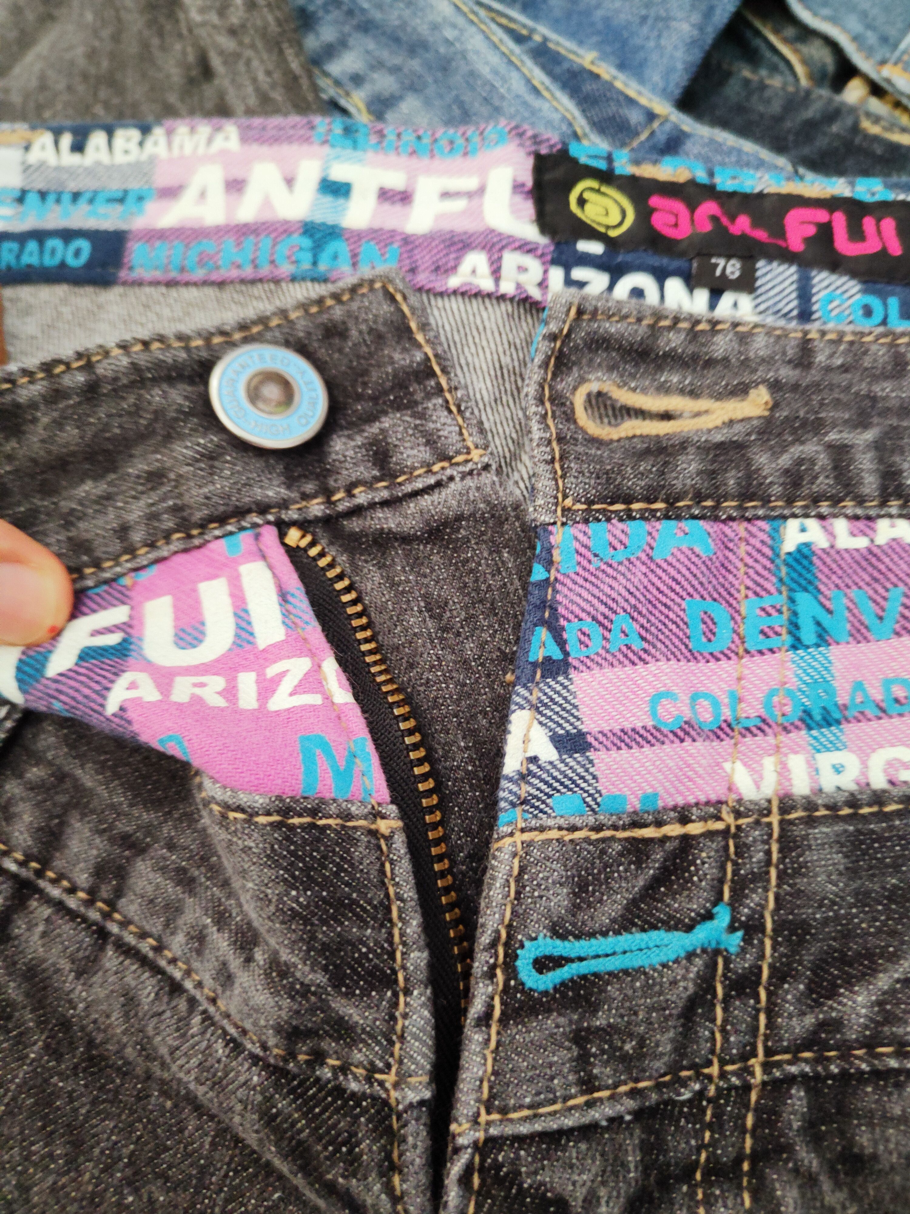 Japanese Brand Antfui Black double waist Faded Ripped denim #W385 Size US 30 / EU 46 - 16 Thumbnail