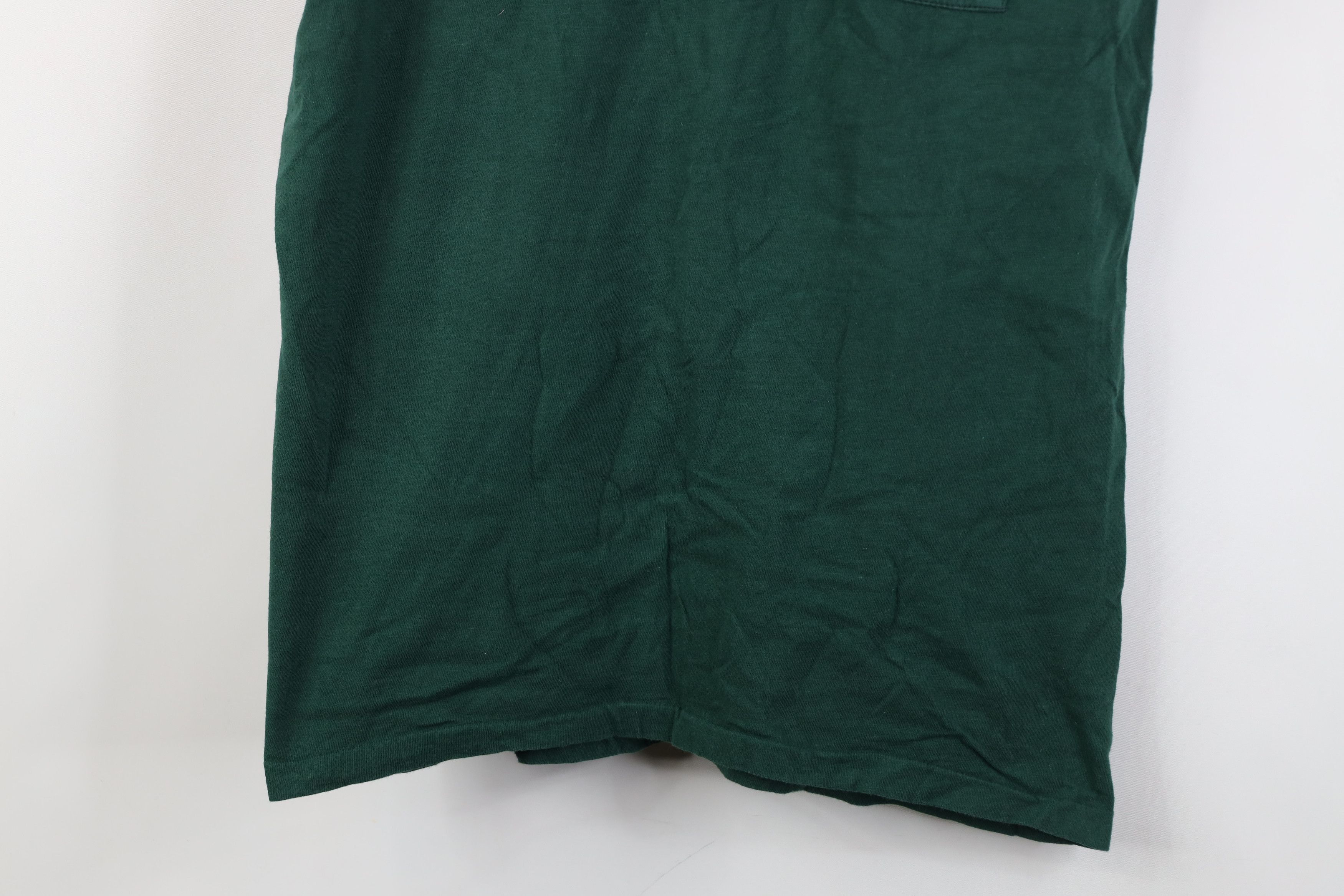 Vintage Vintage 70s Streetwear Blank Ringer T-Shirt Green Cotton USA Size US L / EU 52-54 / 3 - 3 Thumbnail