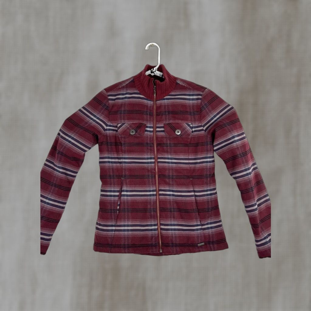 Prana PRANA Showdown Striped Plaid Red Down Puffer Jacket Women's XS Size XS / US 0-2 / IT 36-38 - 1 Thumbnail
