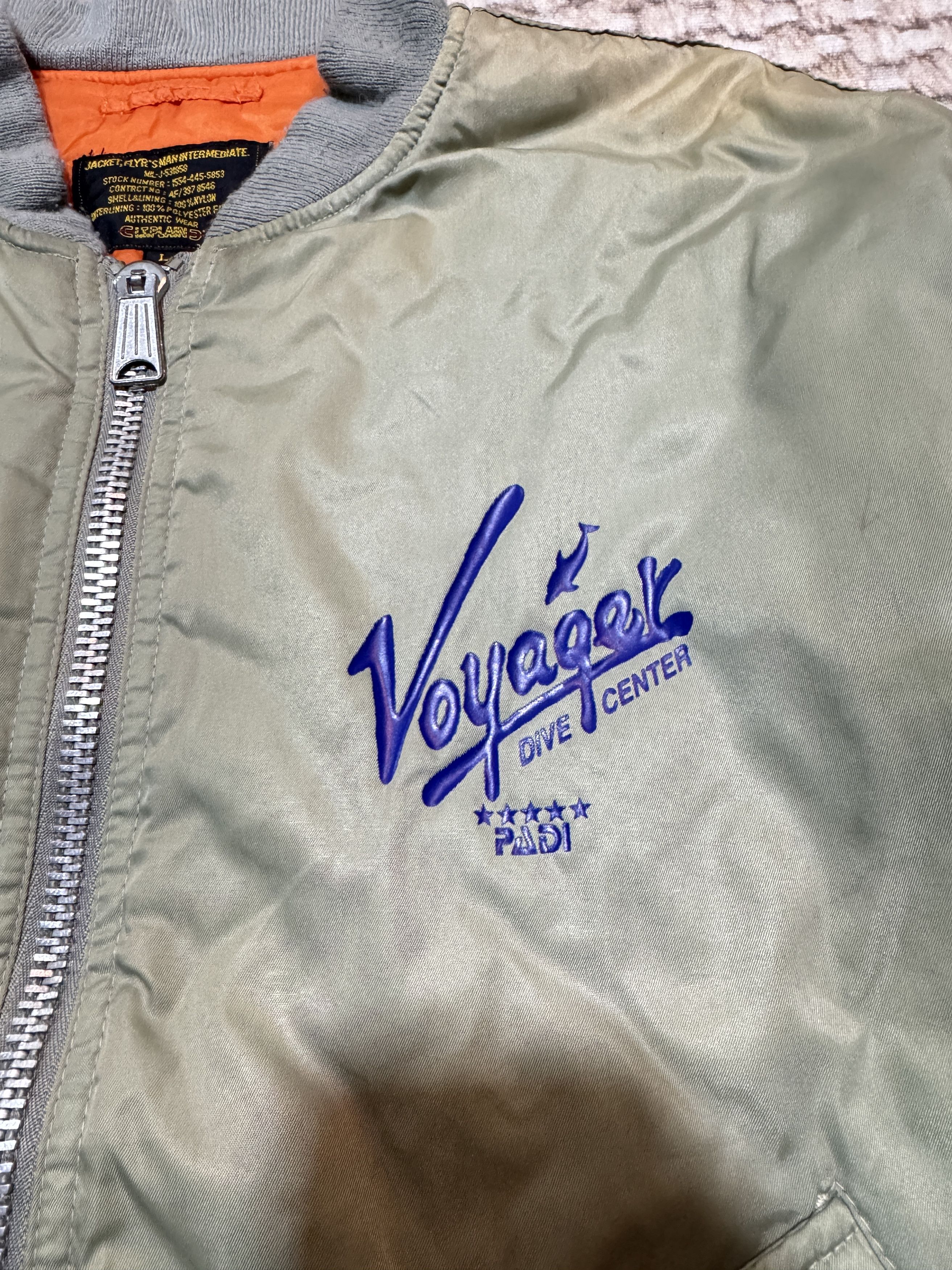 Japanese Brand Vintage Voyage Dive Center PADI Bomber Sun Paded Jacket Size US L / EU 52-54 / 3 - 3 Thumbnail