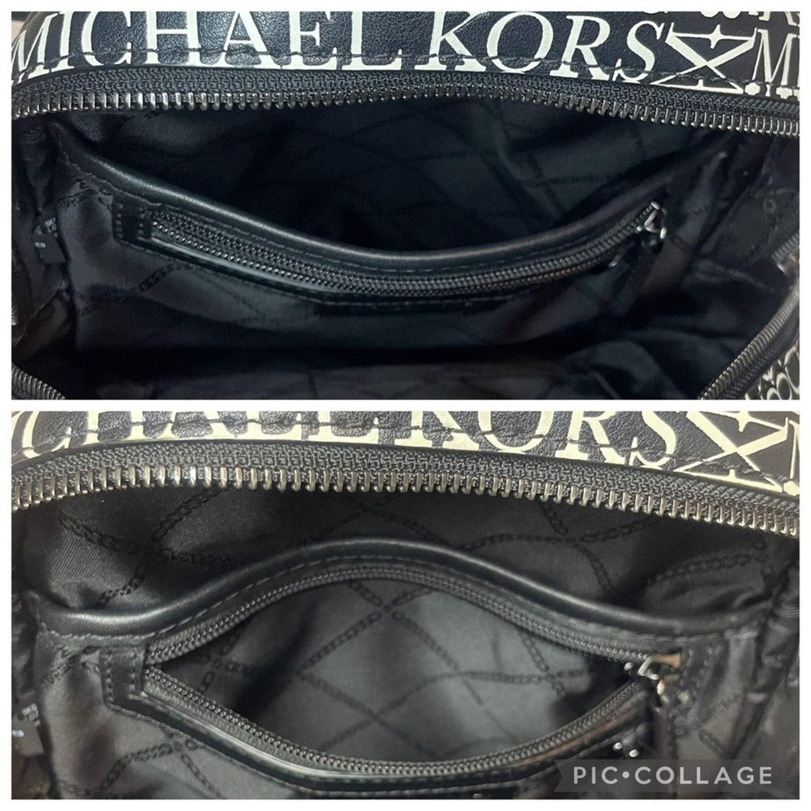 Michael Kors Michael Kors Rhea Zip Medium Leather Backpack Black White Size ONE SIZE - 13 Thumbnail