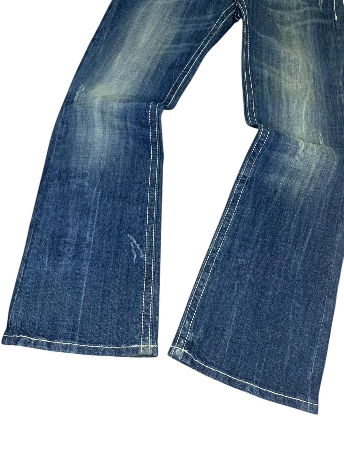 GOSTAR DE FUGA × Hysteric Glamour × Tornado Mart 2000s Missme contrast stitch mud wash flare jeans Size US 32 / EU 48 - 2 Thumbnail