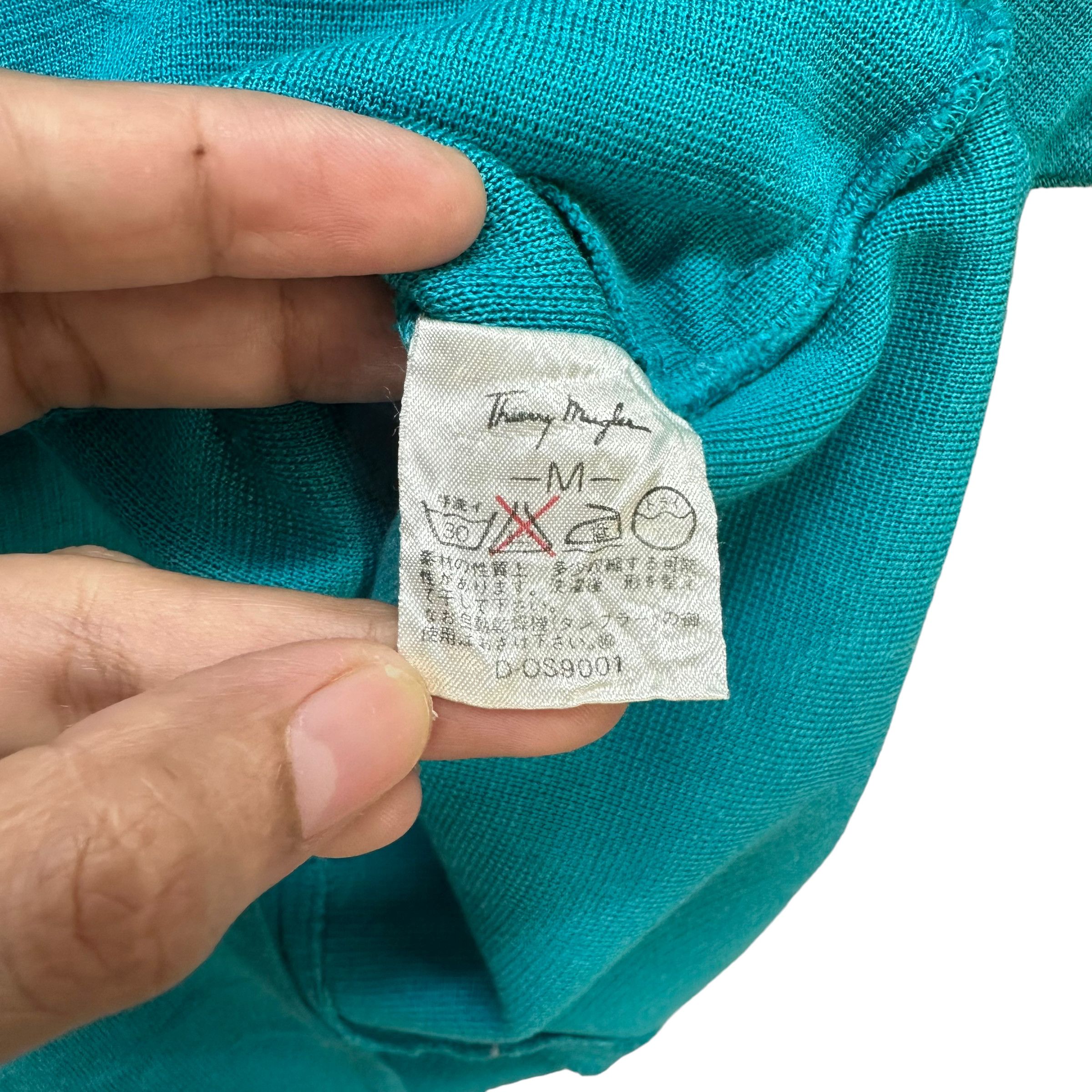 Mugler 80's THIERRY MUGLER TEAL KNIT SINGLE BUTTON JACKET #7573-154 Size M / US 6-8 / IT 42-44 - 7 Thumbnail