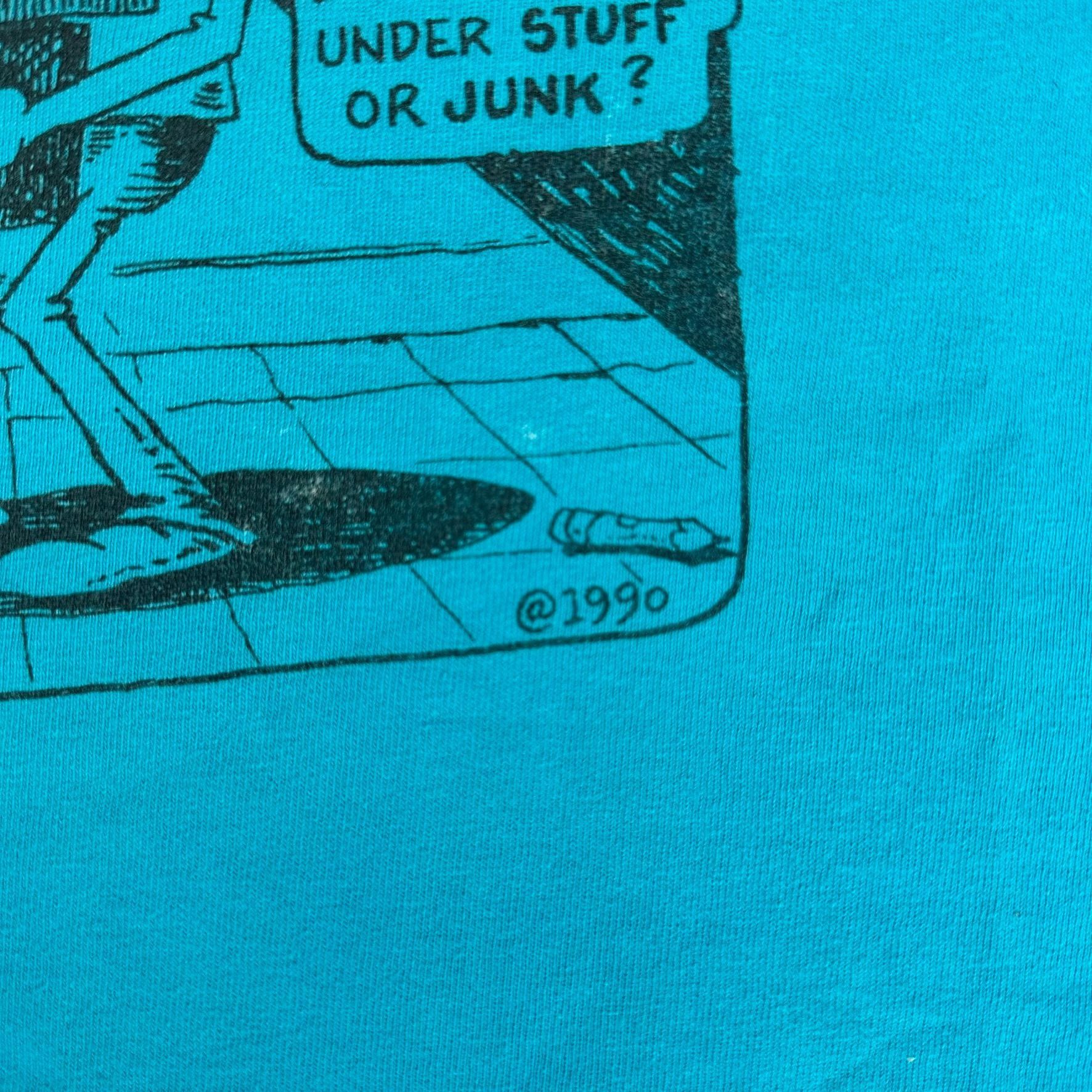 Anvil Vintage Y2K Junk Comic Strip T-Shirt Boxy Blue M Streetwear Size US M / EU 48-50 / 2 - 3 Thumbnail