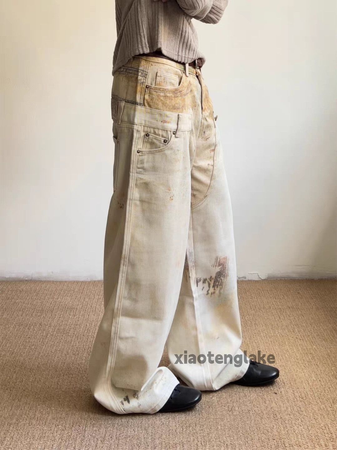 Jean zx distressed faded loose baggy carpenter Stain jeans Size US 28 / EU 44 - 6 Thumbnail
