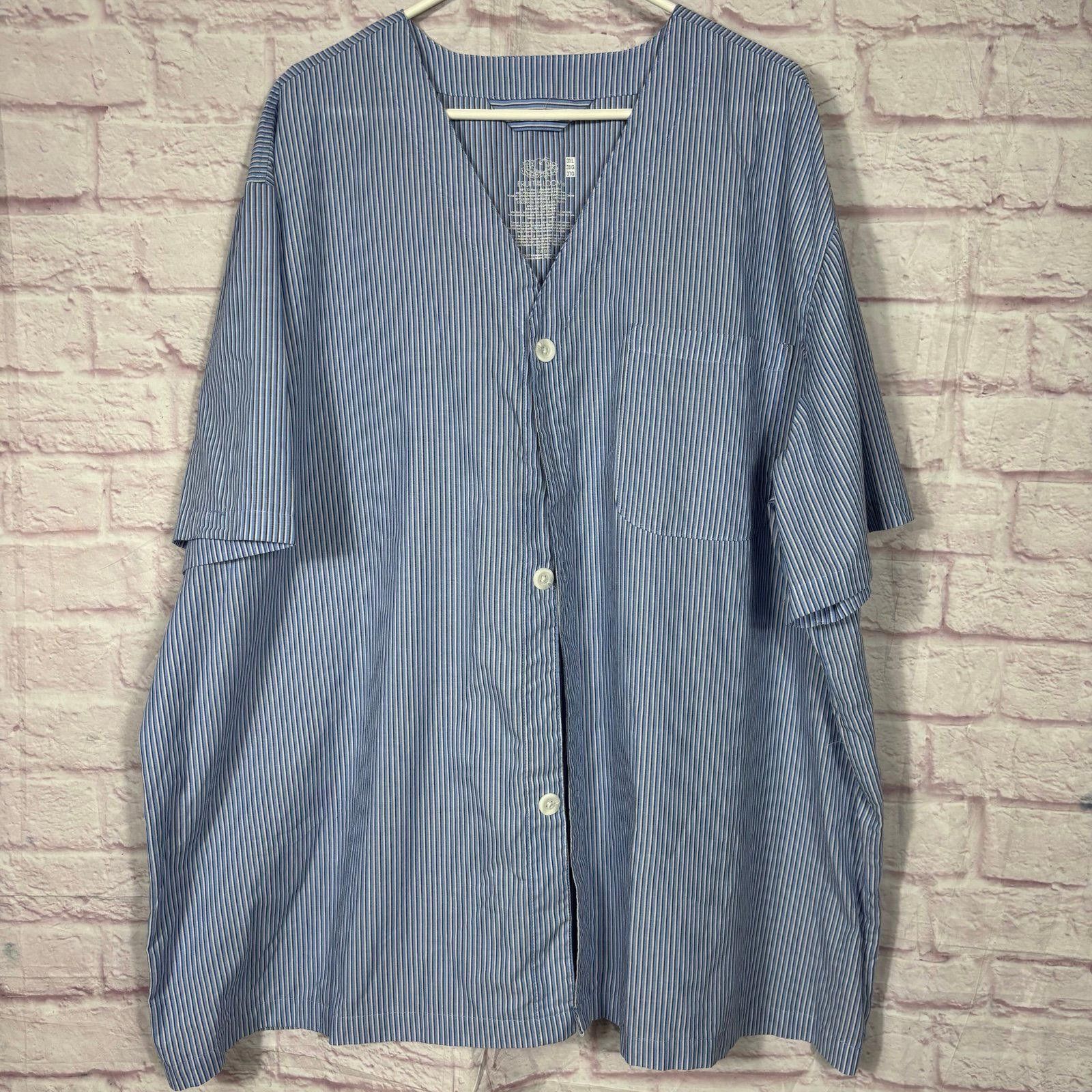 Hanes Fruit of the Loom Men’s 3X Striped Button-Up Shirt Size ONE SIZE - 1 Thumbnail