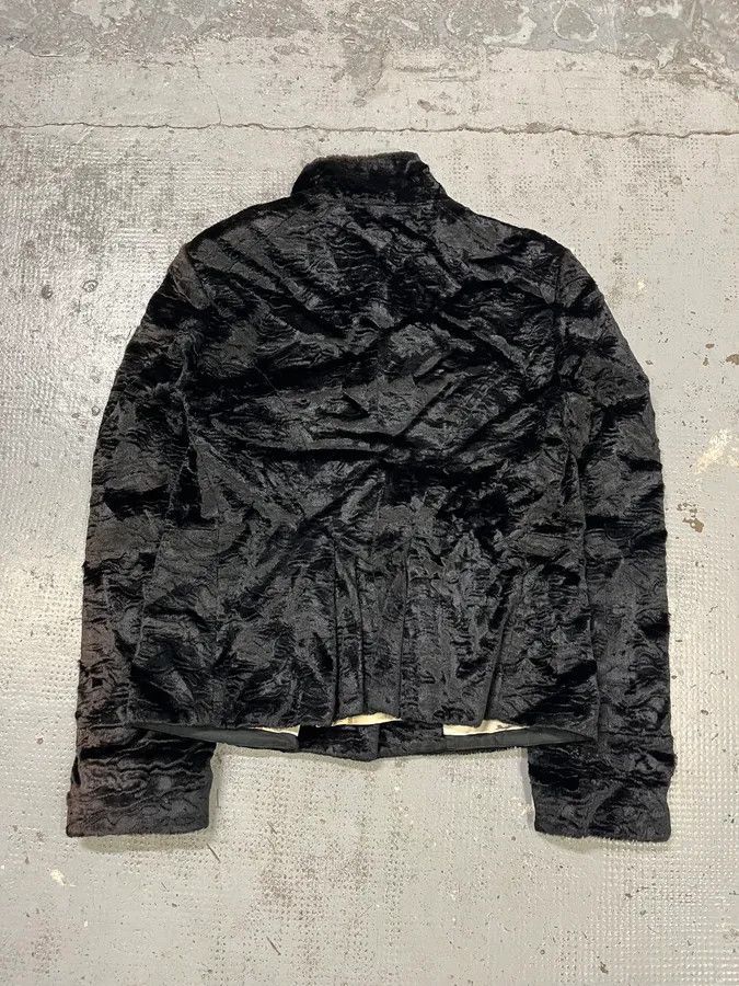 Just Cavalli 2000s Cavalli Wavy Black Faux Fur Jacket Size M / US 6-8 / IT 42-44 - 7 Thumbnail