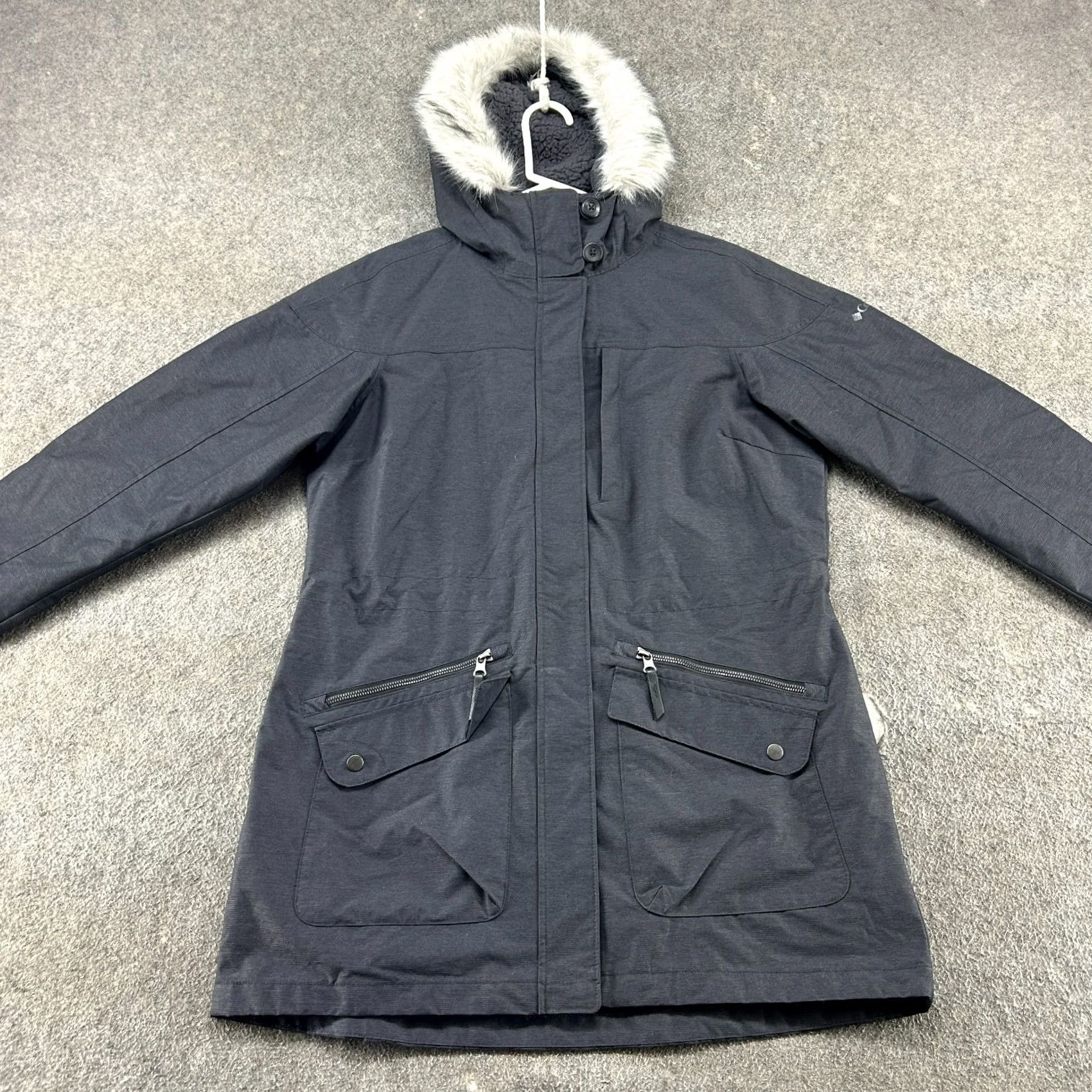 Vintage COLumbia Jacket Womens Large Gray Parka Hooded Nylon Long Interchange Size L / US 10 / IT 46 - 3 Thumbnail