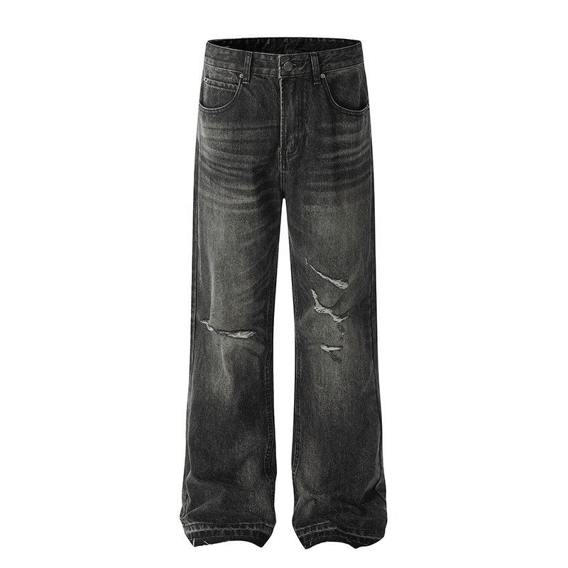 Vintage American street distressed straight loose ripped jeans Size US 32 / EU 48 - 1 Thumbnail