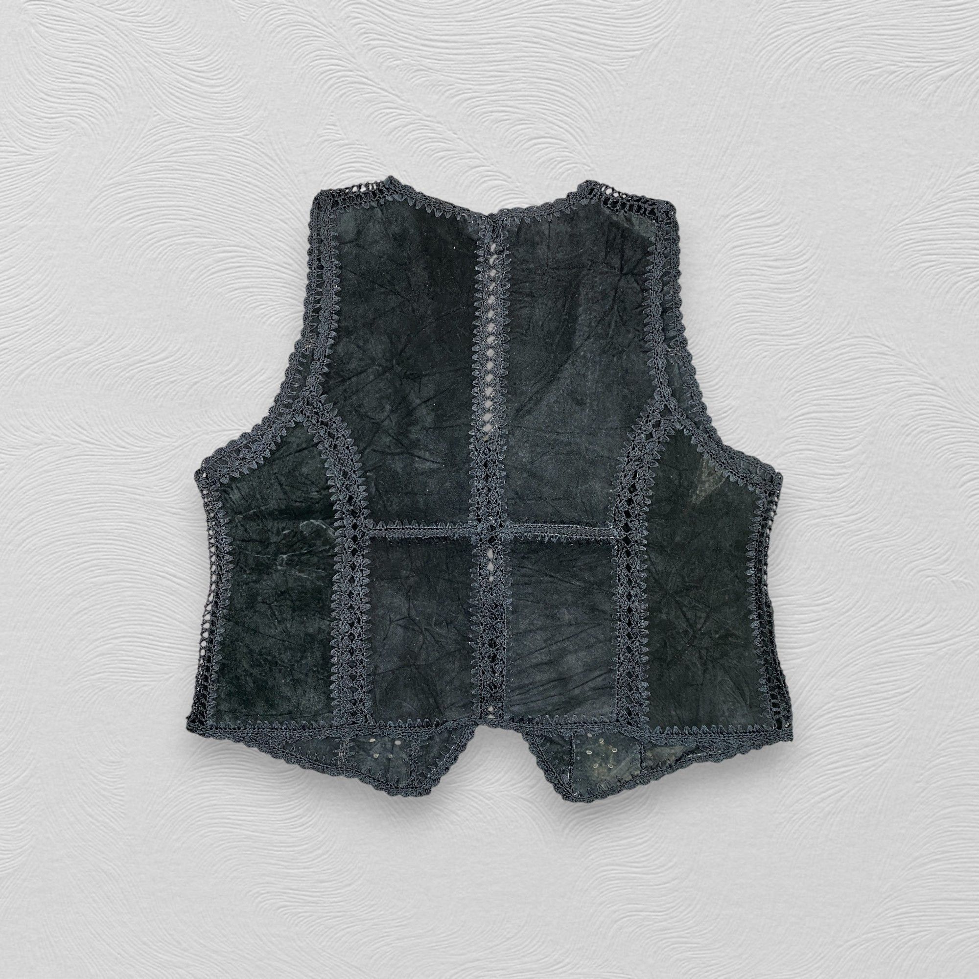 Japanese Brand Vintage Japanese Brand Leather Patchwork Vest Jacket- J244 Size US M / EU 48-50 / 2 - 2 Thumbnail