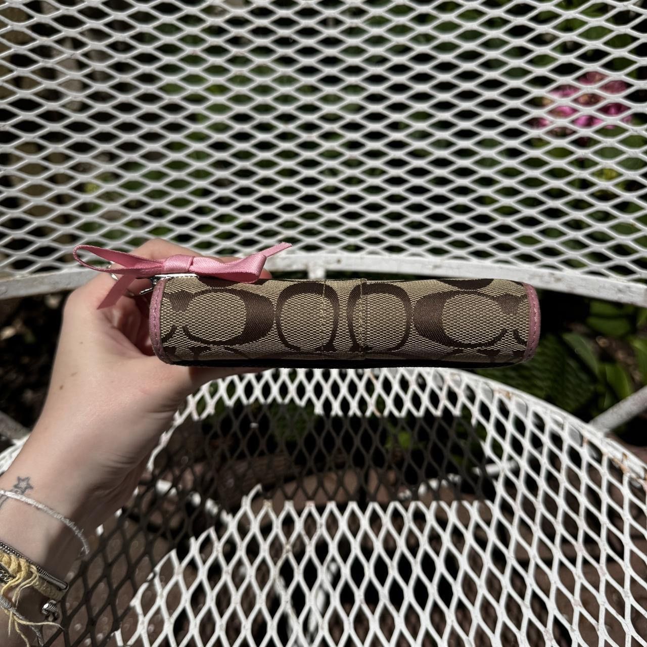 Coach Pink & Brown Coach Monogramed Wallet Size ONE SIZE - 3 Thumbnail