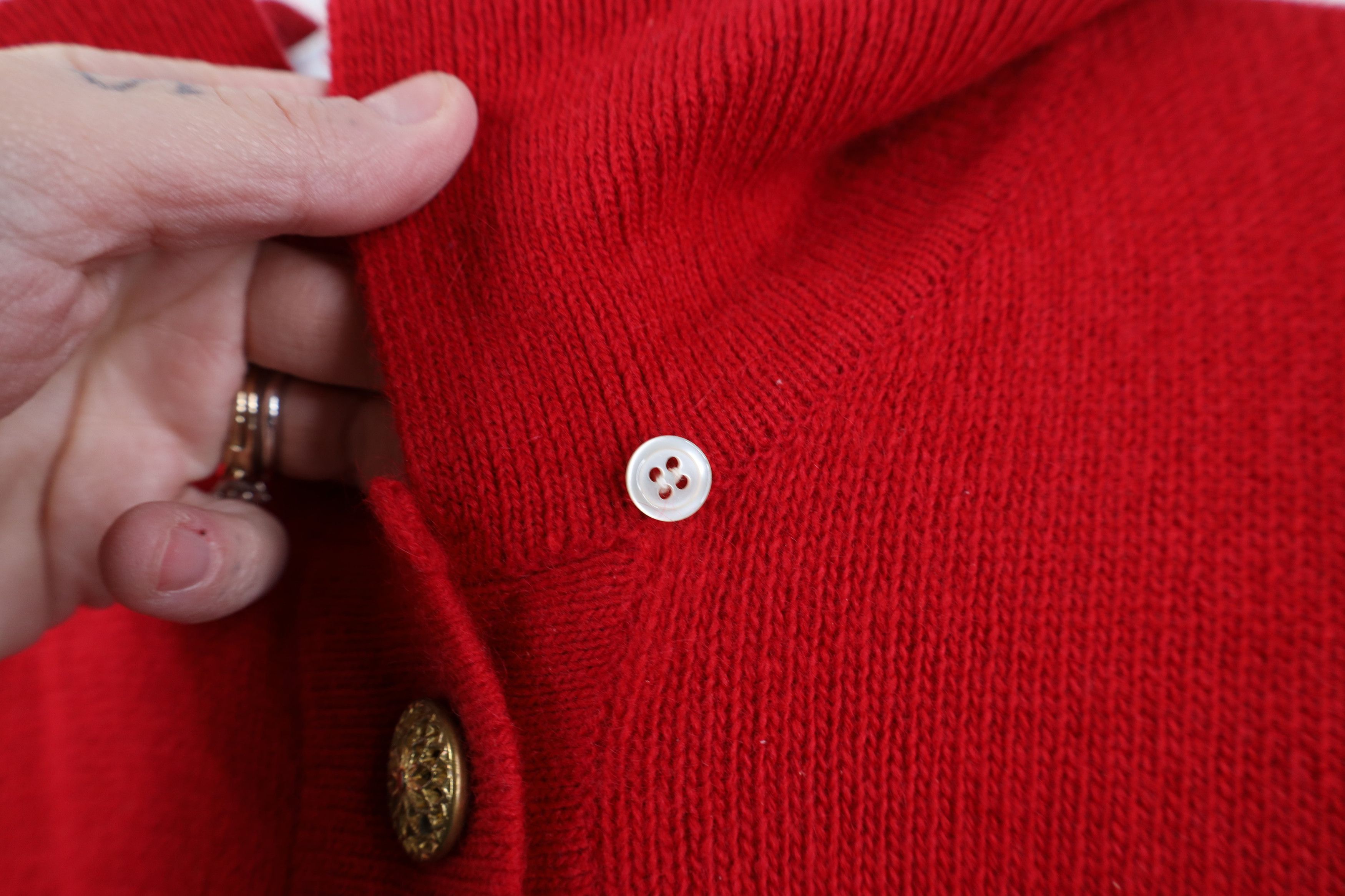 Vintage Vintage 90s Streetwear Lambswool Knit Collared Sweater Red Size L / US 10 / IT 46 - 7 Thumbnail