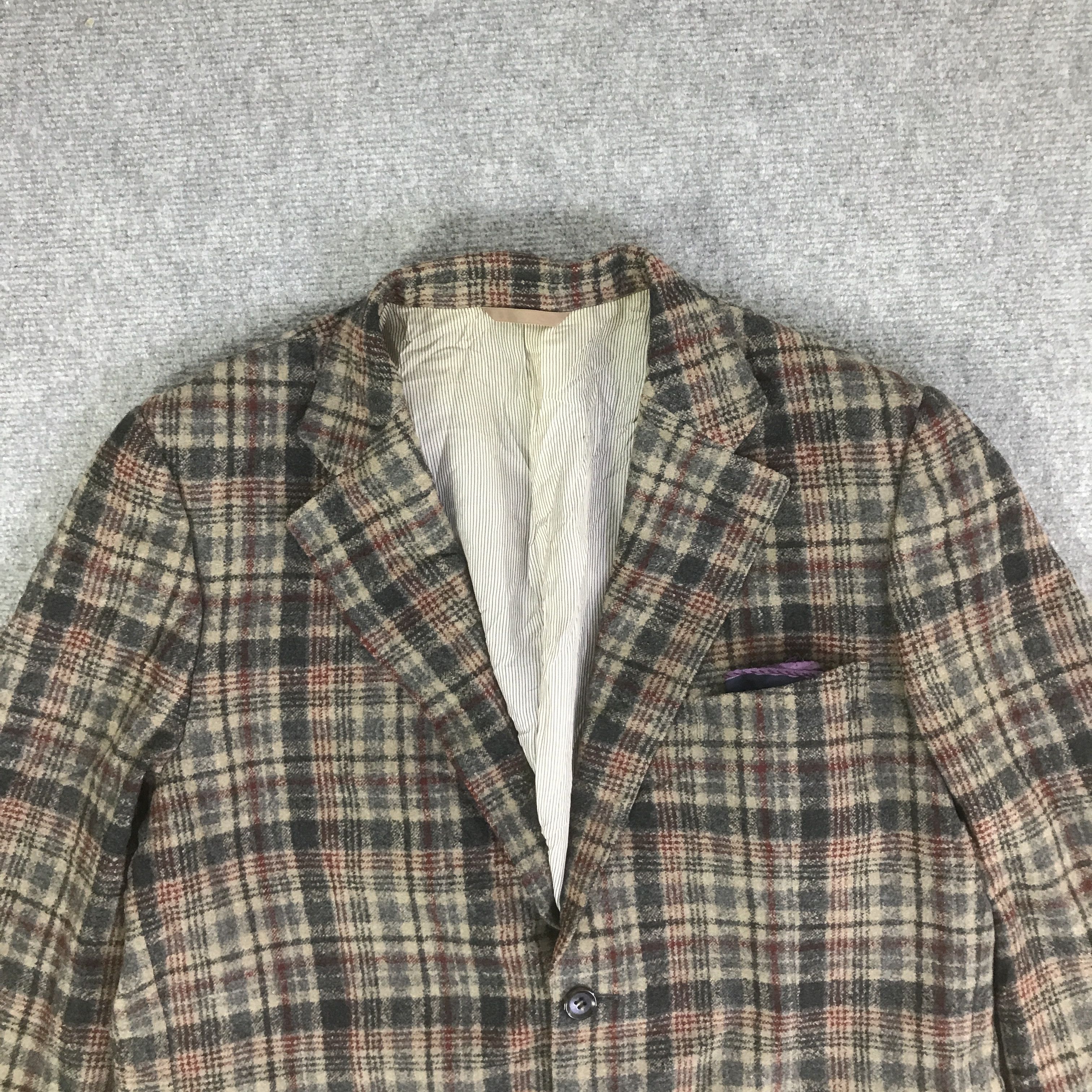 Ermenegildo Zegna ERMENEGILDO ZEGNA TARTAN BLAZER COAT JACKET K138B10 Size US L / EU 52-54 / 3 - 2 Thumbnail