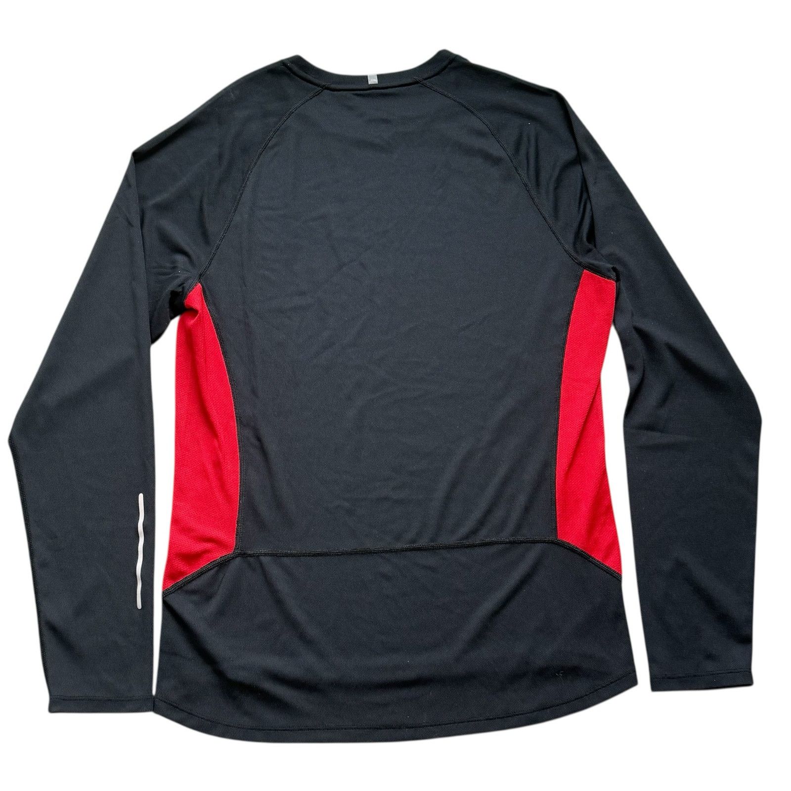 Nike Men's M Nike Dri Fit Black Red Color Block Long Sleeve Shirt Size US M / EU 48-50 / 2 - 4 Thumbnail