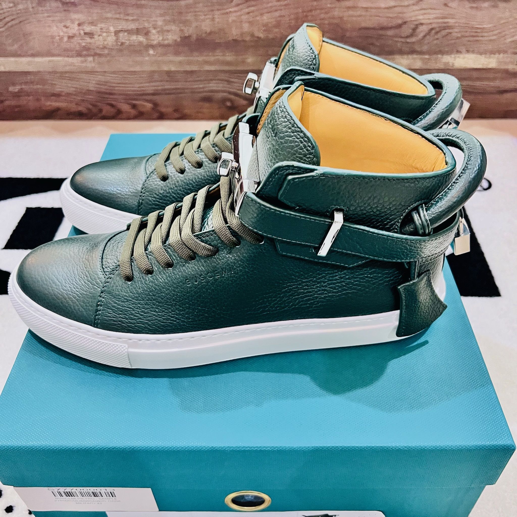 Buscemi Buscemi Padlock Clip Strap Leather Sneakers - Dark Military Size US 9 / EU 42 - 3 Thumbnail