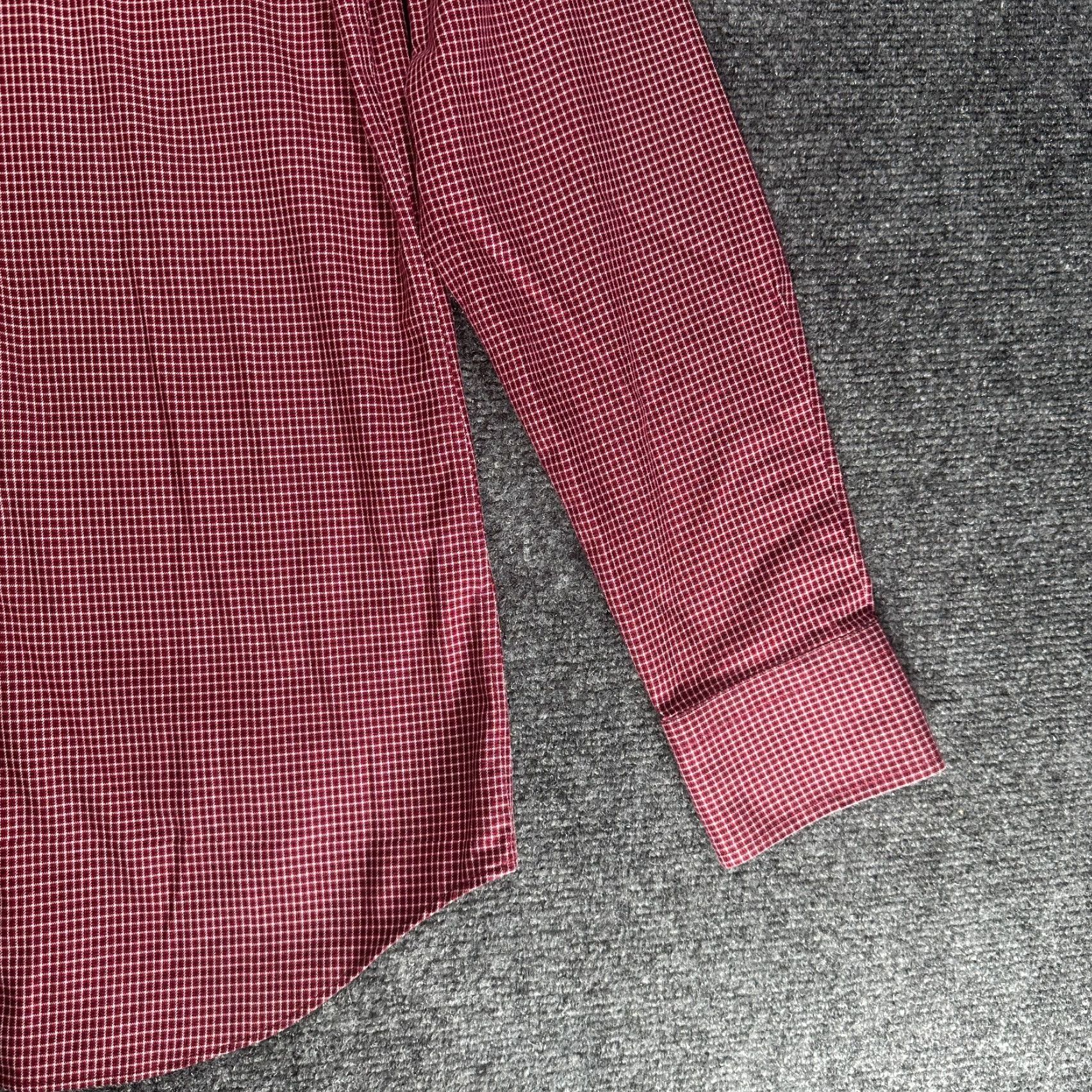 Banana Republic Banana Republic Shirt Mens M Non Iron Tailored Slim Fit Red Check Button-Down Collar Long Sleeve Size US M / EU 48-50 / 2 - 3 Thumbnail