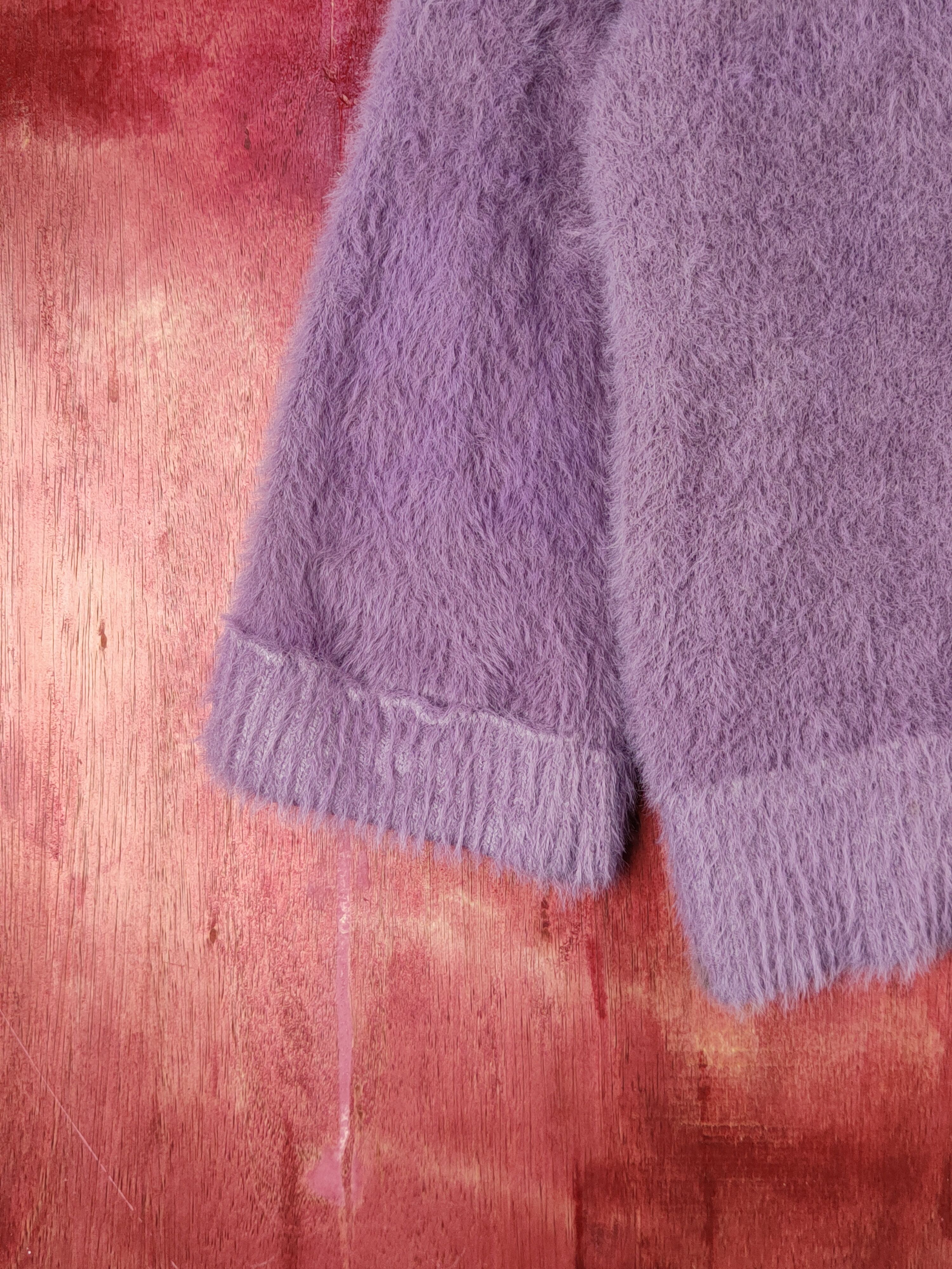 Homespun Knitwear Japanese Brand Purple Shag Shaggy Fur Mohair Knitwear #S2096 Size XS / US 0-2 / IT 36-38 - 4 Thumbnail
