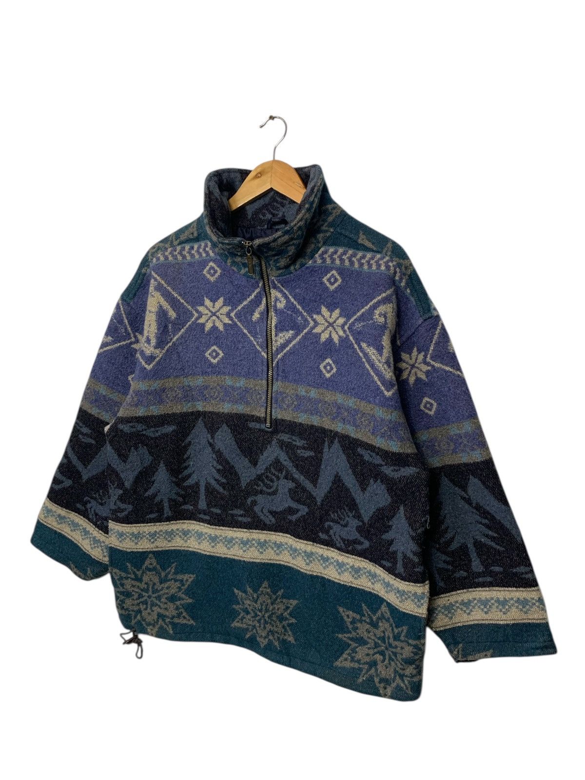 L.L. Bean Vintage LL.Bean Wool Half Zipper Navajo Ski Wear Jacket Size US M / EU 48-50 / 2 - 2 Thumbnail