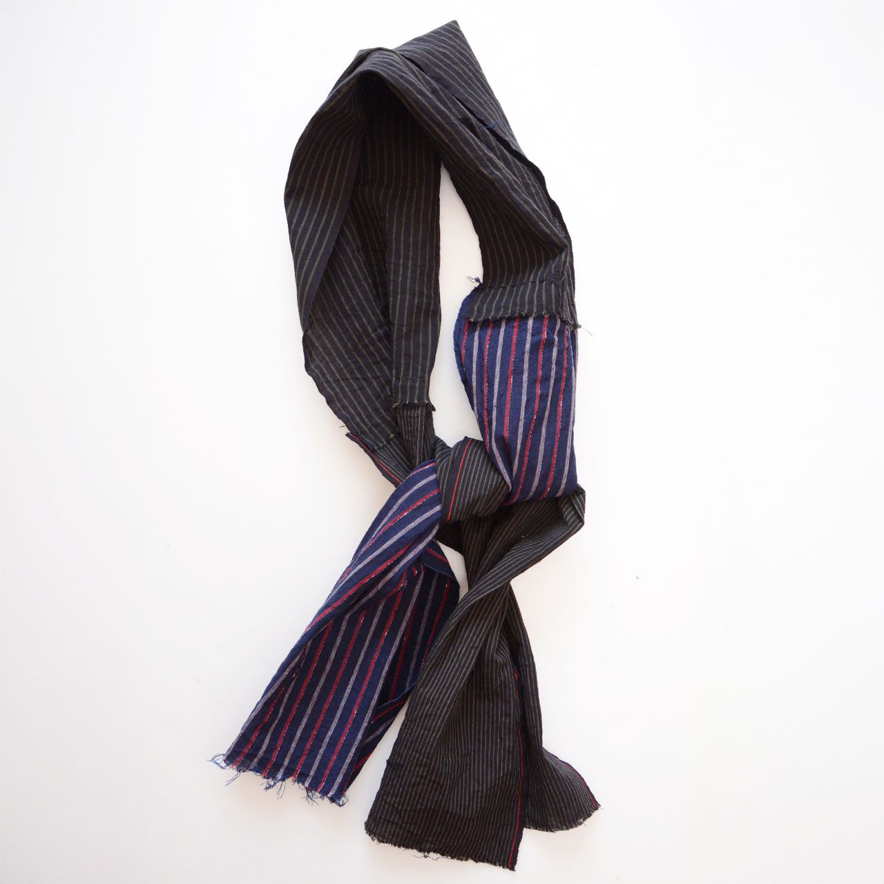Other Vintage Japanese Cotton Patchwork Stole Stripe Hand Stitched Size ONE SIZE - 1 Thumbnail