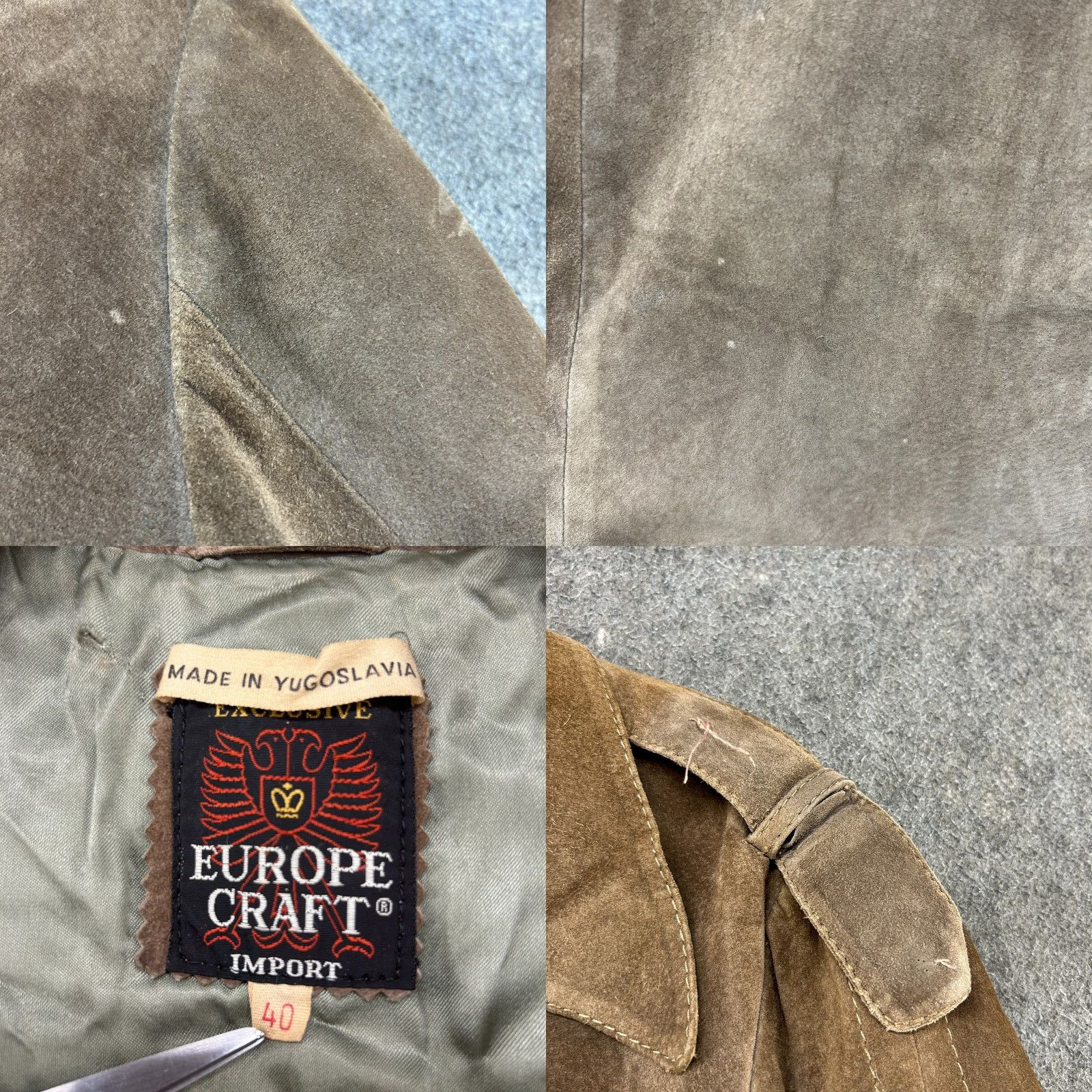 Vintage VINTAGE Europe Craft Leather Coat Mens 40 Brown Coat Long Belted Suede 90s Overcoat Casual Mens Brown Leather Coat Size US XXS / EU 40 - 8 Thumbnail