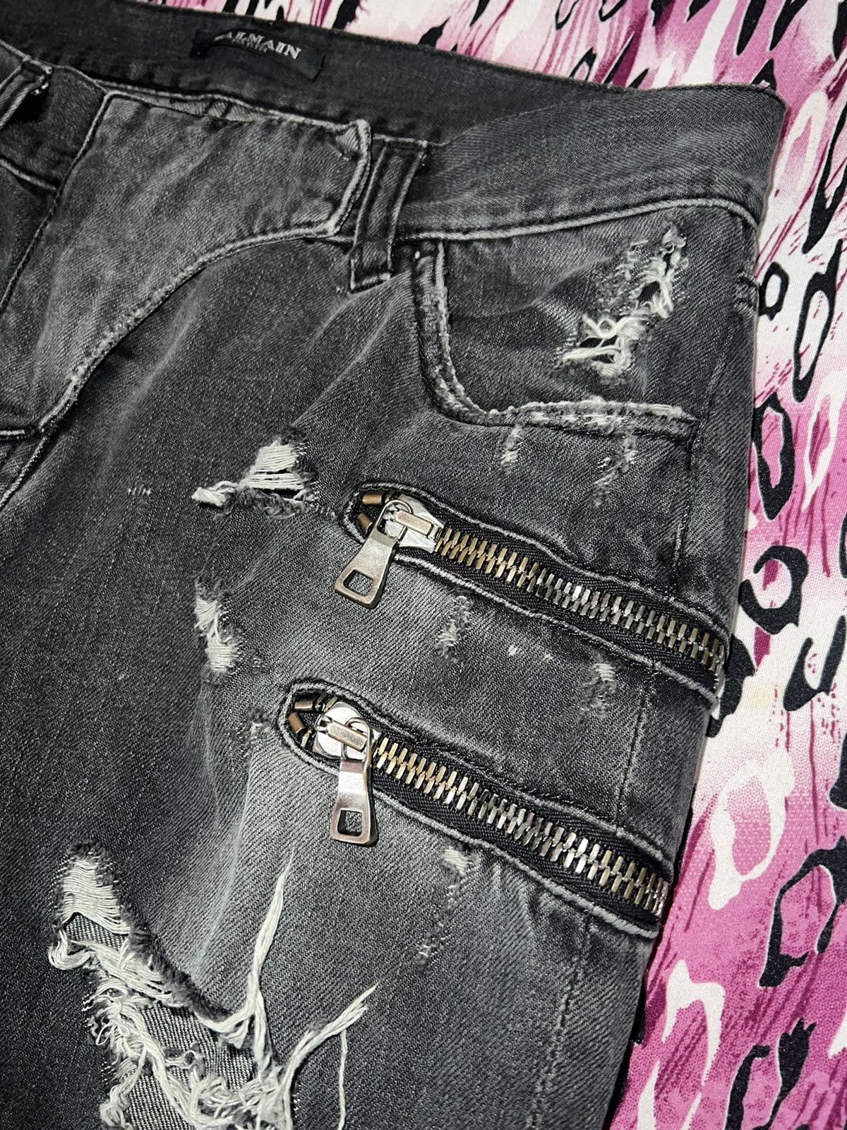 Balmain Rare Balmain by Christophe Decarnin distressed biker denim ➕ Size 26" / US 2 / IT 38 - 13 Thumbnail