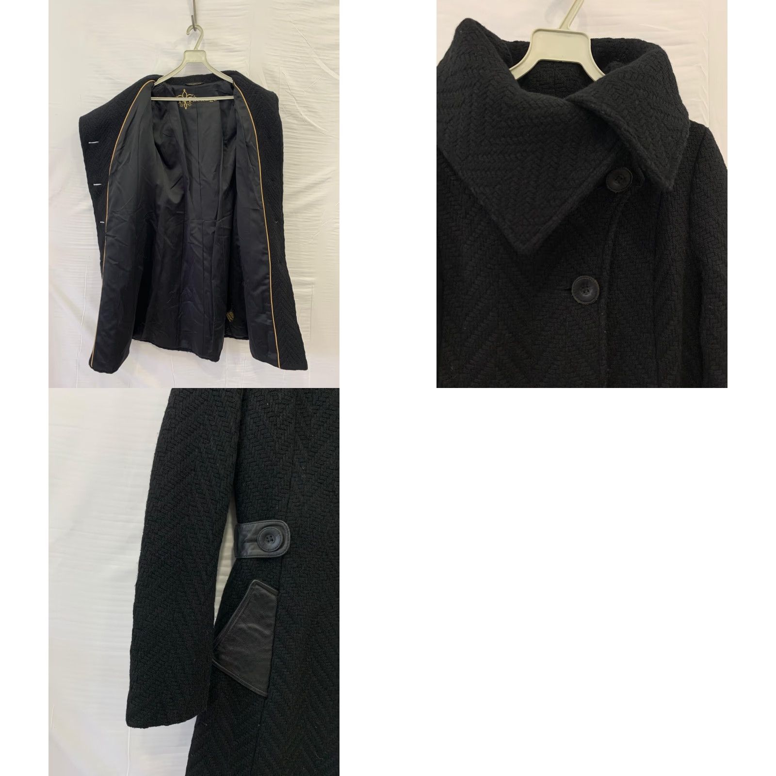 Mackage Mackage Wool Coat Women’s XS Black Belted Leather Trim Wool Coat Overcoat Dress Coat Womens XS Black Belted Leather Trim Size XS / US 0-2 / IT 36-38 - 8 Thumbnail