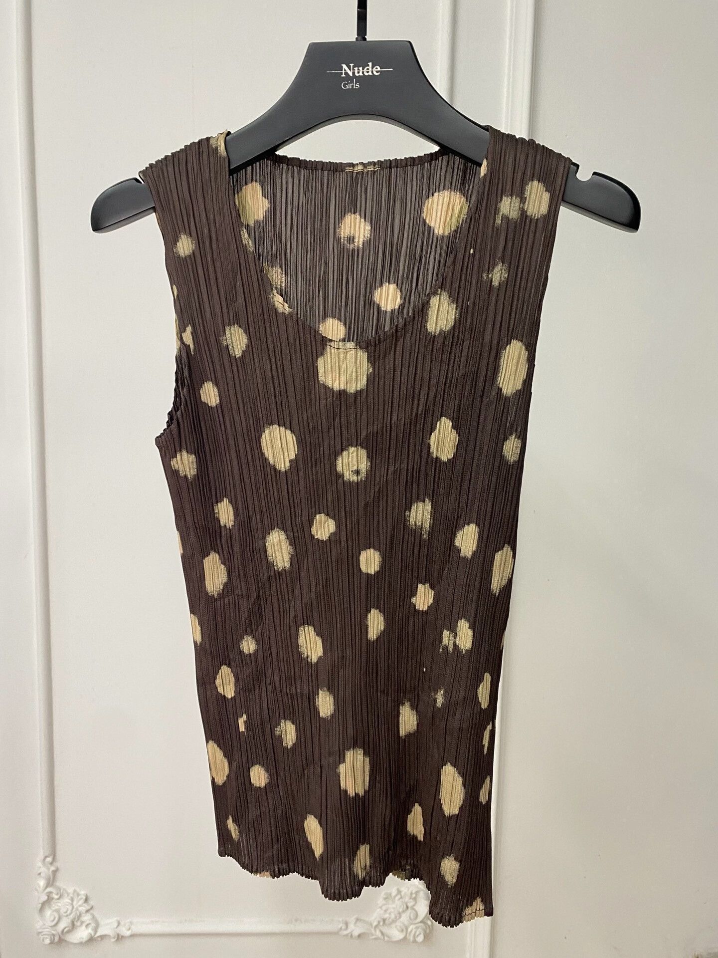Pleats Please Issey Miyake issey miyake pleatsplease brown patterned tank top Size M / US 6-8 / IT 42-44 - 1 Thumbnail