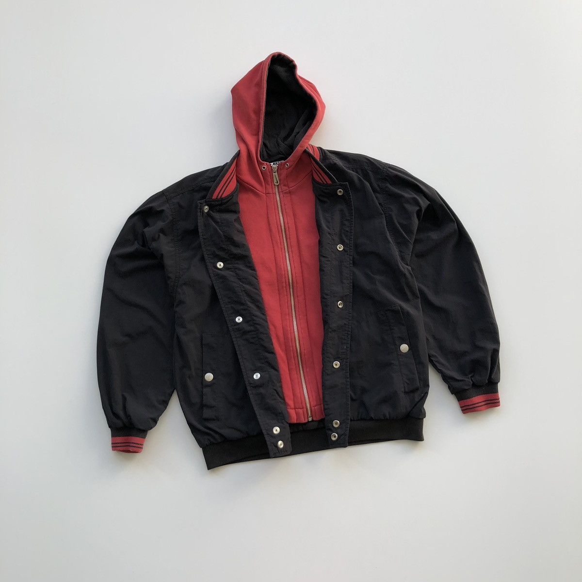 Nike Nike 90’s Double Nylon Bomber Hooded Vintage Jacket rare Size US S / EU 44-46 / 1 - 5 Thumbnail