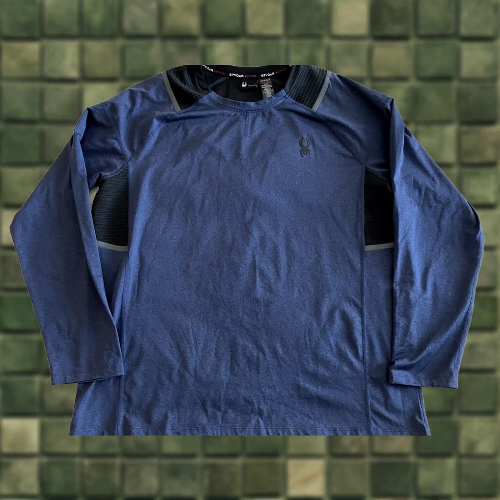 Spyder Spyder Active Men’s Blue Reflective Long Sleeve Shirt Pullover Crew Neck Quick Dry Stretch Size US XL / EU 56 / 4 - 1 Thumbnail