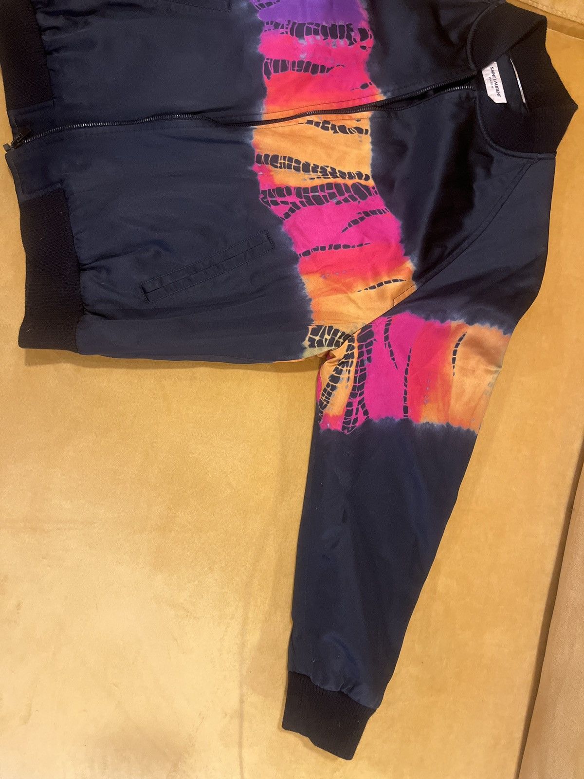 Saint Laurent Paris Black Tie-Dye Bomber Jacket Size US L / EU 52-54 / 3 - 5 Thumbnail