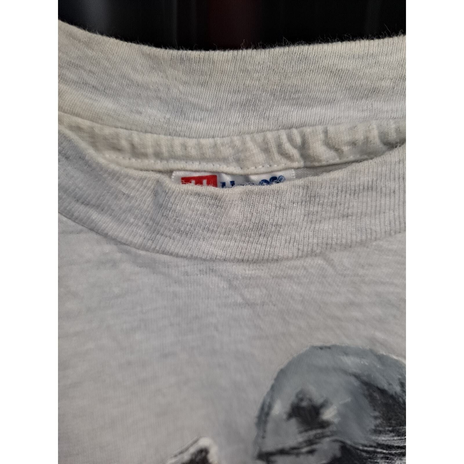 Hanes Single Stitch Hanes Men's Wolf Wolves Print Black Short Slee Size US L / EU 52-54 / 3 - 8 Thumbnail