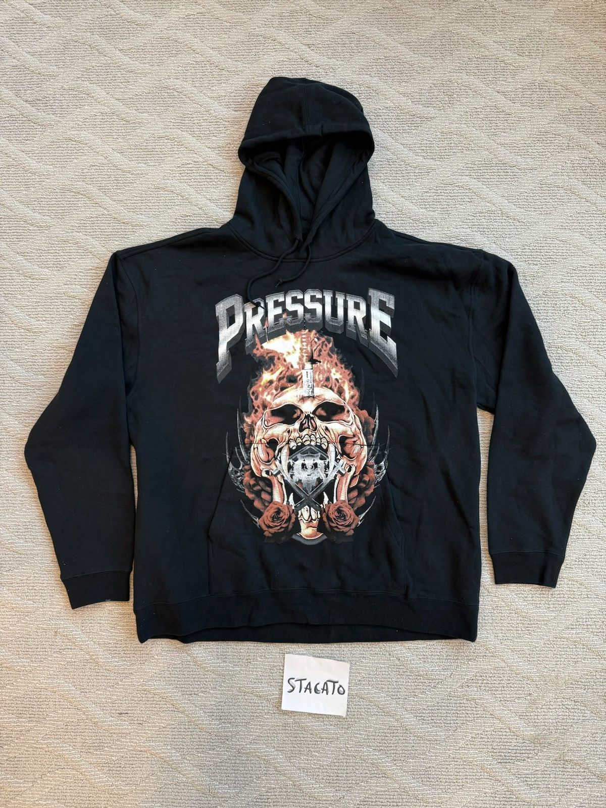 Rap Tees Pressure Skull Hoodie Black size 3XL Size US XXL / EU 58 / 5 - 1 Thumbnail