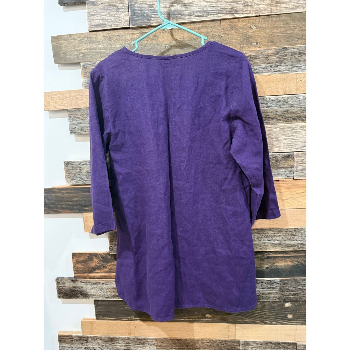 FLAX Flax NWOT purple linen top blouse tunic boho relaxed fit siz Size S / US 4 / IT 40 - 3 Thumbnail