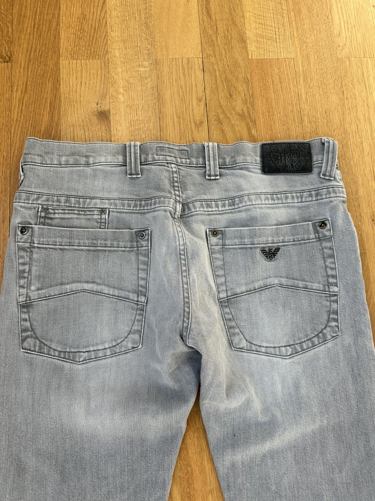 Giorgio Armani Vintage Giorgio Armani Denim Gray Jeans 33 Size Metal Logo Size US 33 - 12 Thumbnail
