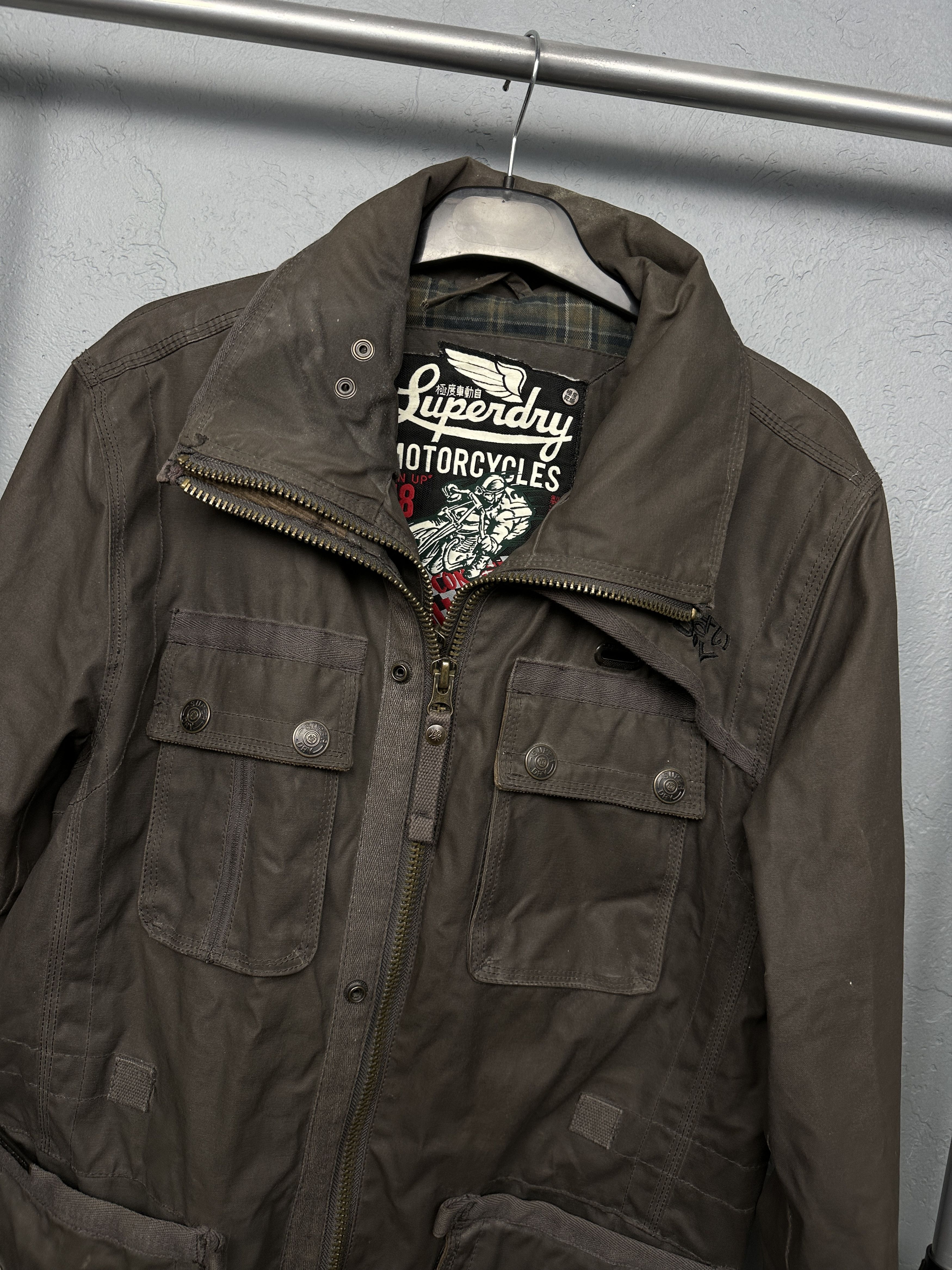 Superdry Superdry Vintage Mens Motorcycles Biker Wax Jacket Size US XL / EU 56 / 4 - 2 Thumbnail
