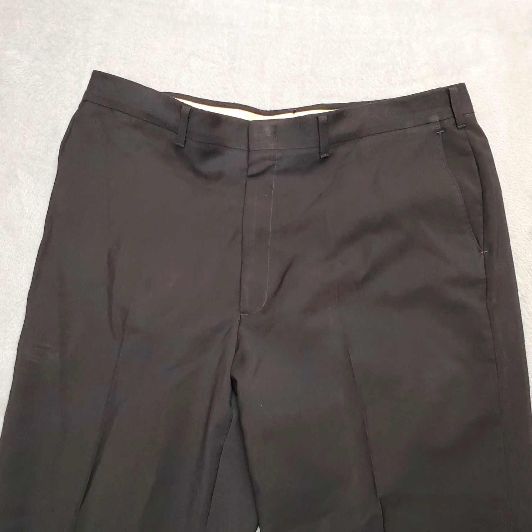 Haggar VINTAGE Haggar Pants Mens 366x31 Black Wool Blend Flat Front Magic Stretch Dress Casual Size US 36 / EU 52 - 3 Thumbnail
