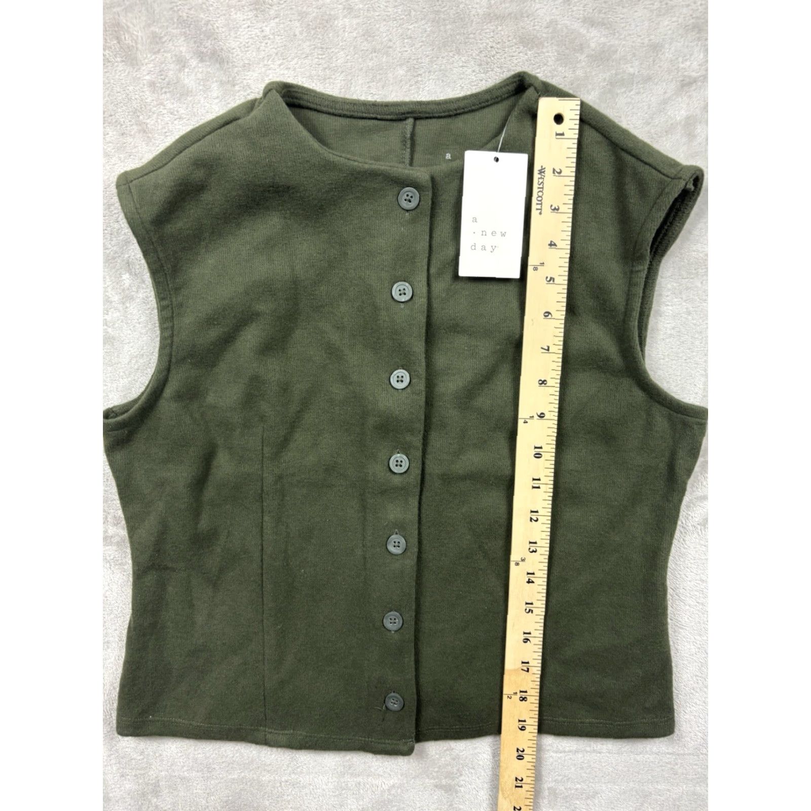 Vintage A New Day Women’s Olive Green Fiber Sleeveless Vest Outdoors Size Medium NWT Size M / US 6-8 / IT 42-44 - 5 Thumbnail