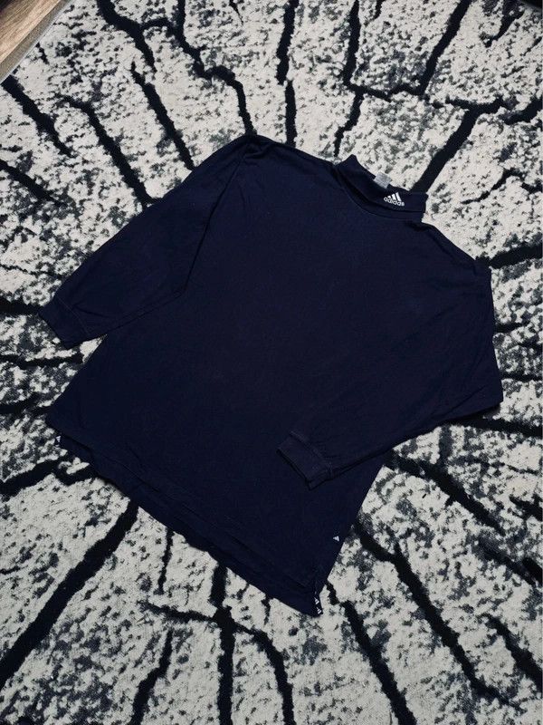 Adidas vintage blue XL logo turtleneck sweatshirt 90s navy blue Size US XL / EU 56 / 4 - 2 Thumbnail