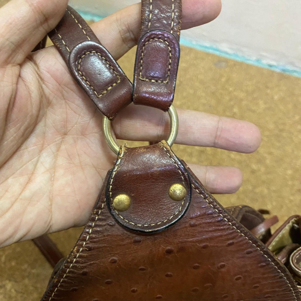 Handmade Texier Vintage Leather Backpack w/ Matching Mini Pouch — Size ONE SIZE - 13 Thumbnail